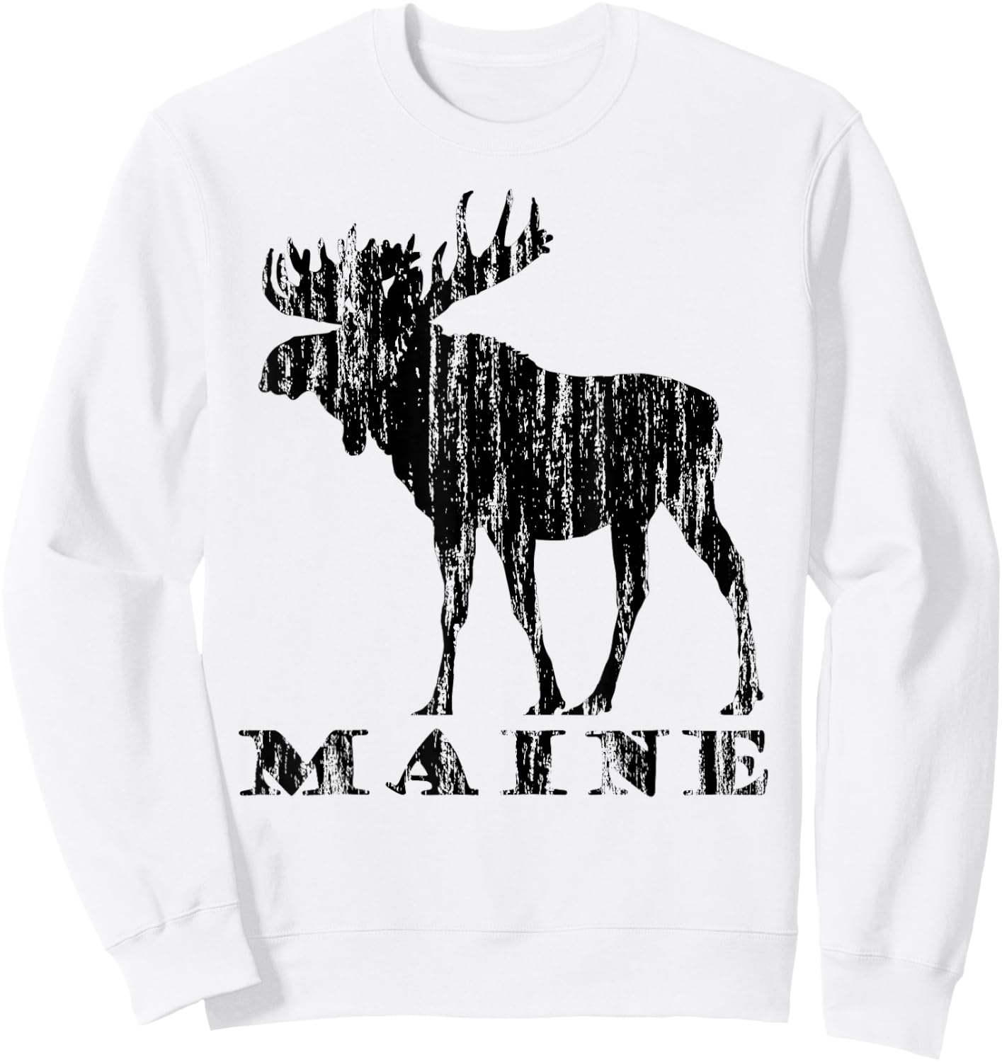 Maine Moose Lovers Vacation Wildlife Souvenir Wild Nature Bl Sweatshirt - Sweatshirt | White