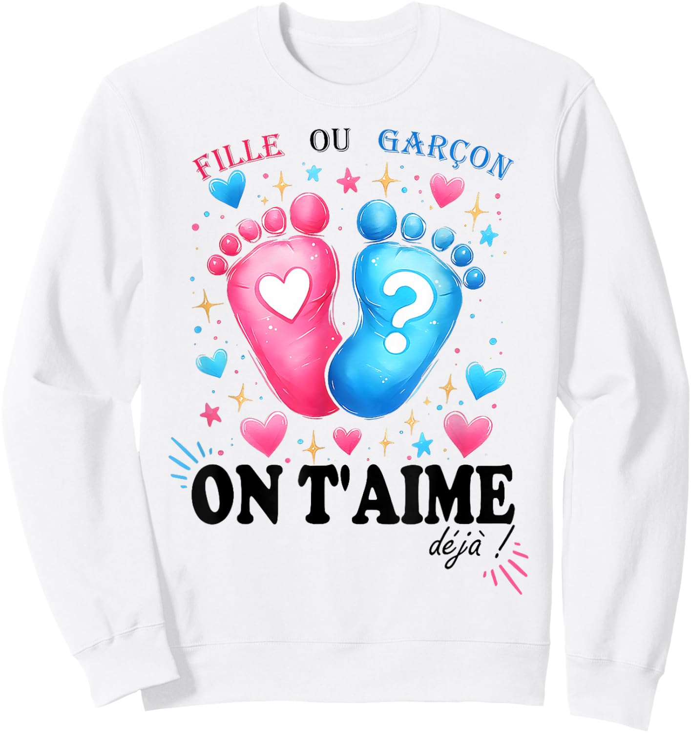 Gender Reveal Girl Or Boy On T'aime Déjà Boys , grey, S Sweatshirt - Sweatshirt | White