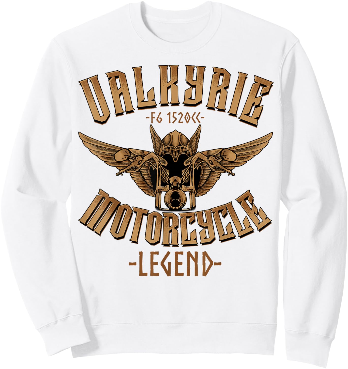 Valkyrie F6 1520cc Motorcycle Legend Biker Sweatshirt - Sweatshirt | White