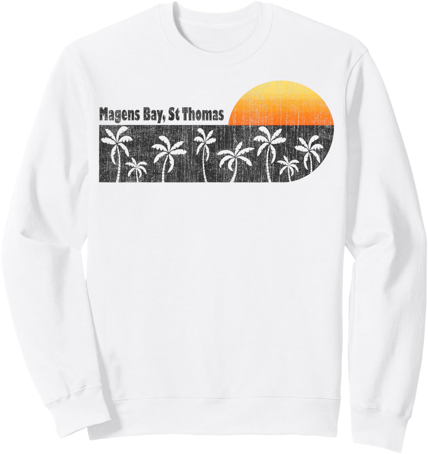 Retro Magens Bay St Thomas Retro Sweatshirt - Sweatshirt | White