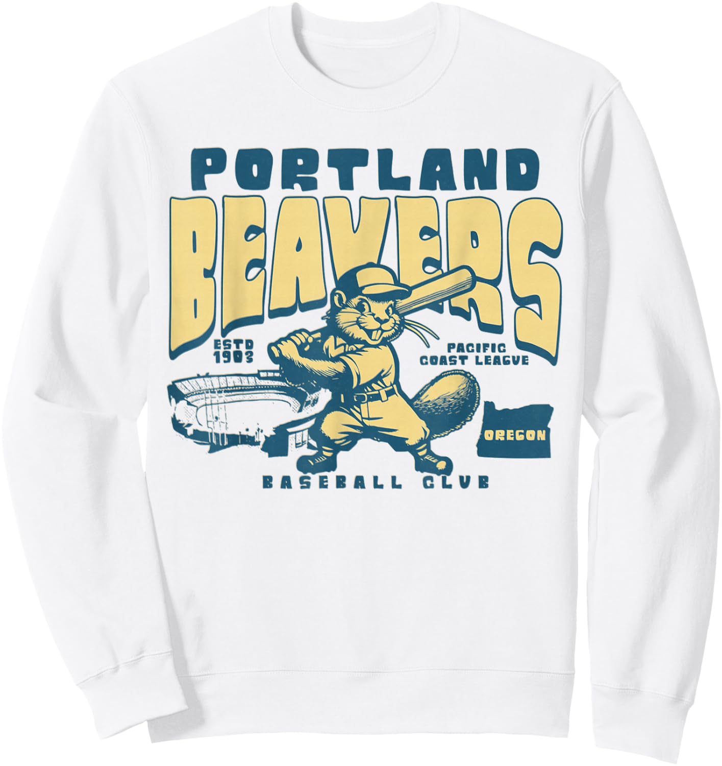Portland Beavers Defunct baseball Team 1903 Sweatshirt - Sweatshirt | White