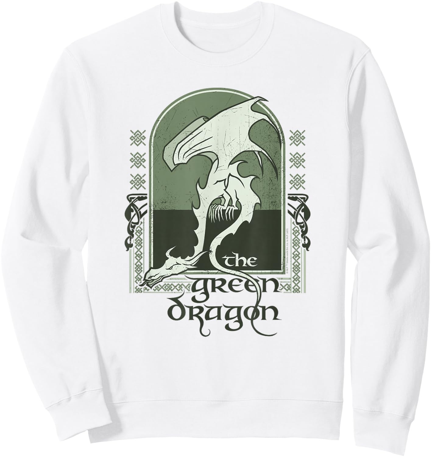 The Lord of The Rings The Green Dragon Ancient Logo Sweatshirt - Sweatshirt | White