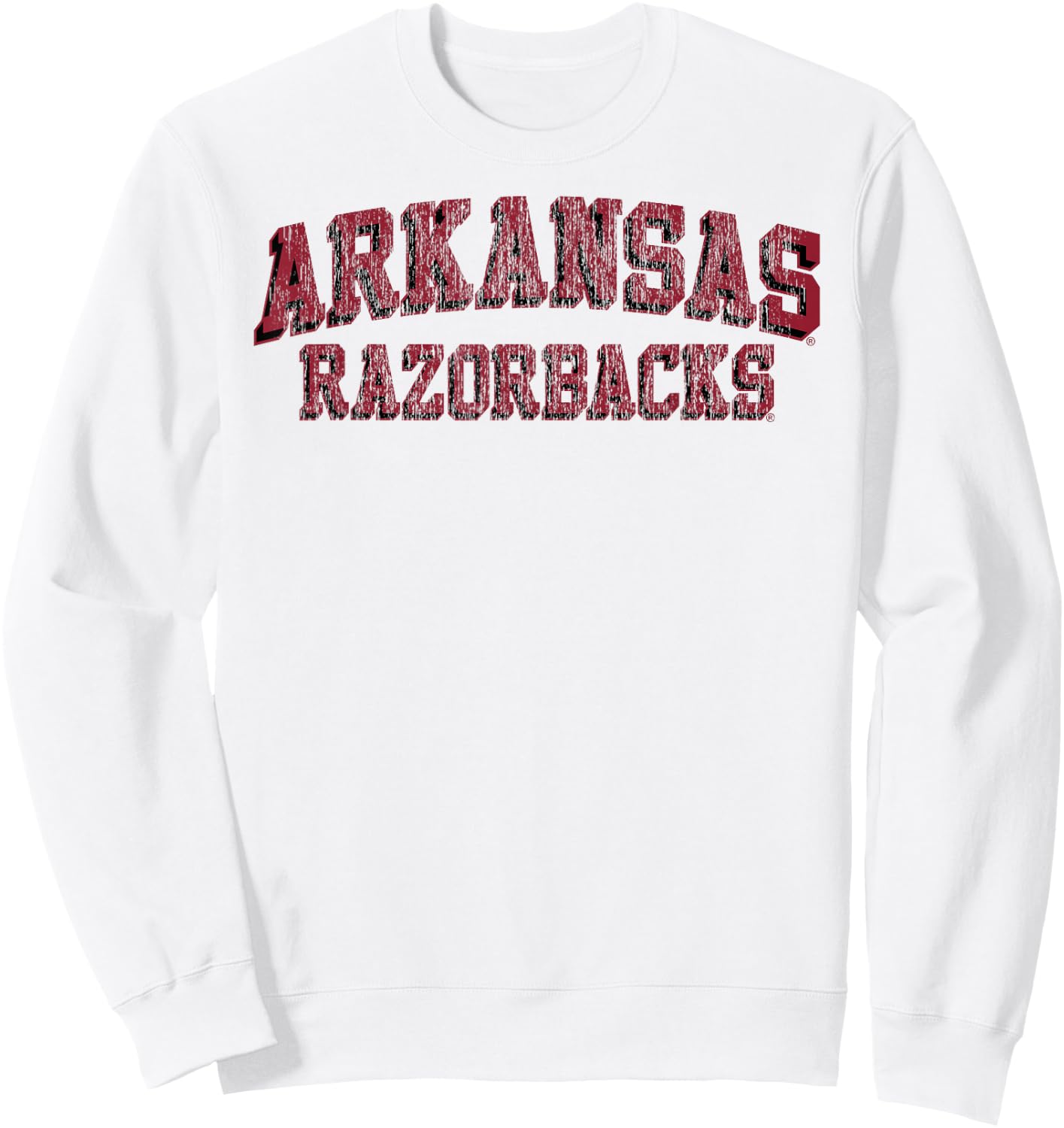 Elite Authentics Arkansas Razorbacks Retro Arch Officially Licensed , Small, Grey Sweatshirt - Sweatshirt | White