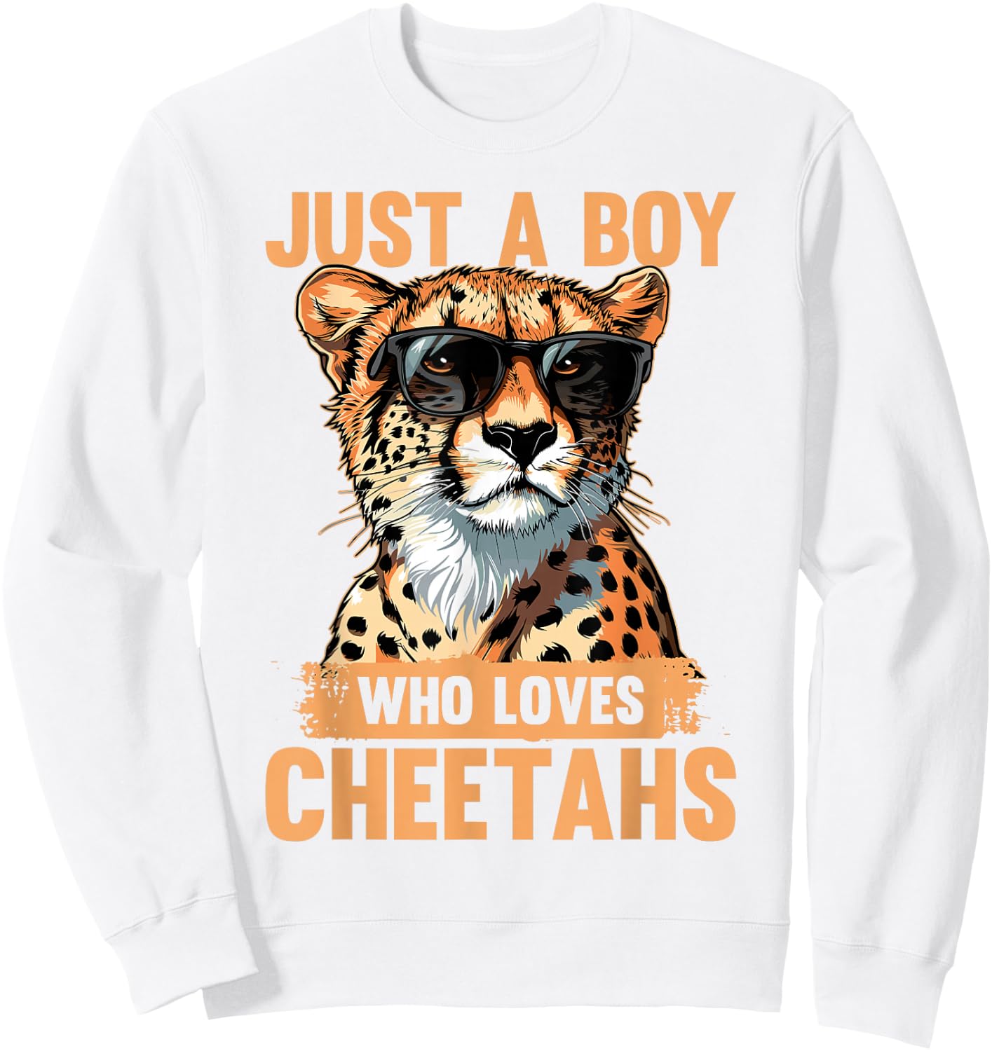 Funny Cheetah Animal Just A Boy Who Loves Cheetahs Sweatshirt - Sweatshirt | White