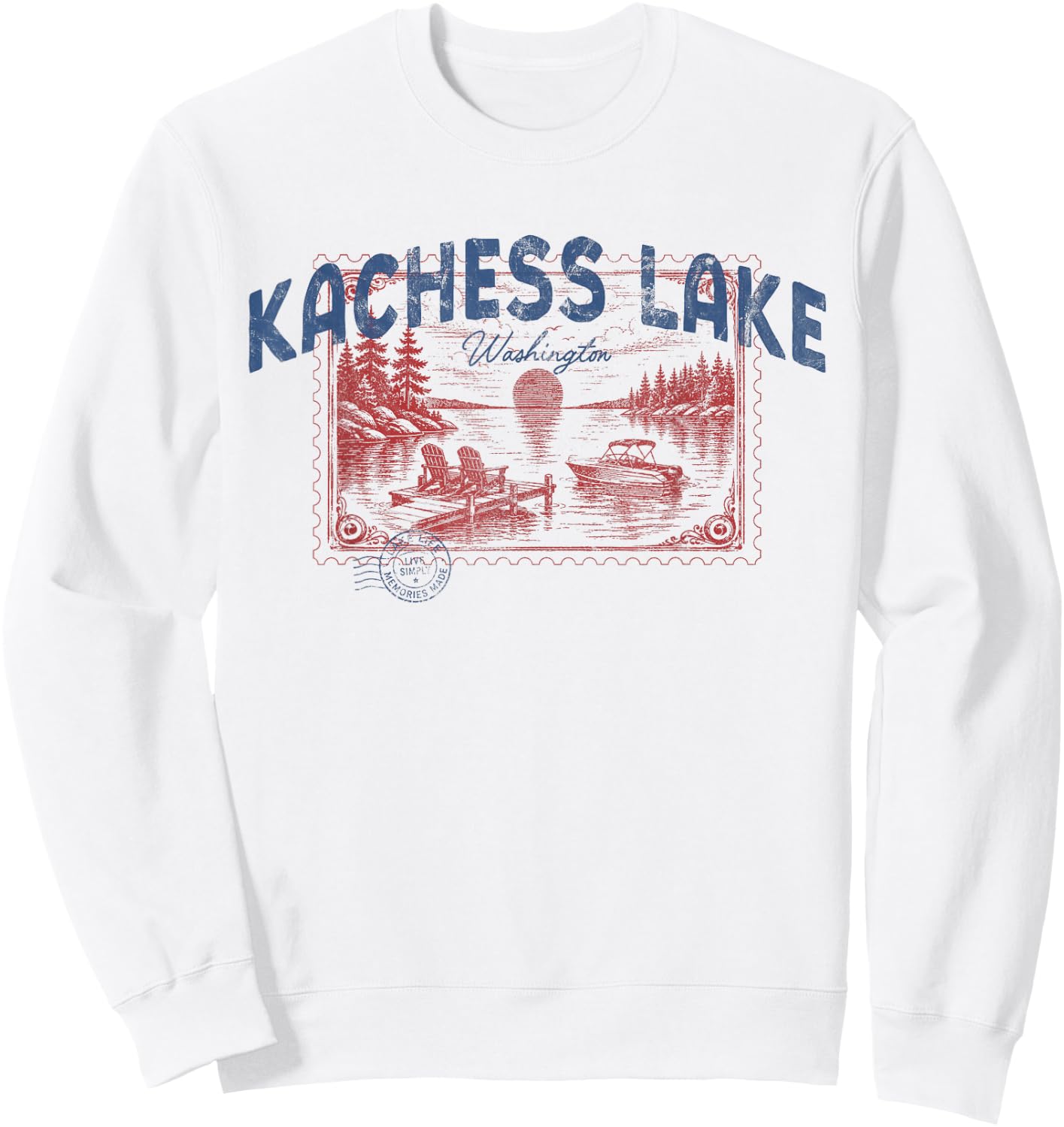 Kachess Lake Washington Outdoors Vintage Sweatshirt - Sweatshirt | White