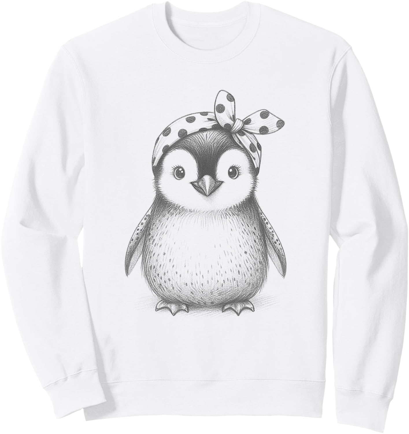 Cute Penguin Lover Design And Girls Sweatshirt - Sweatshirt | White