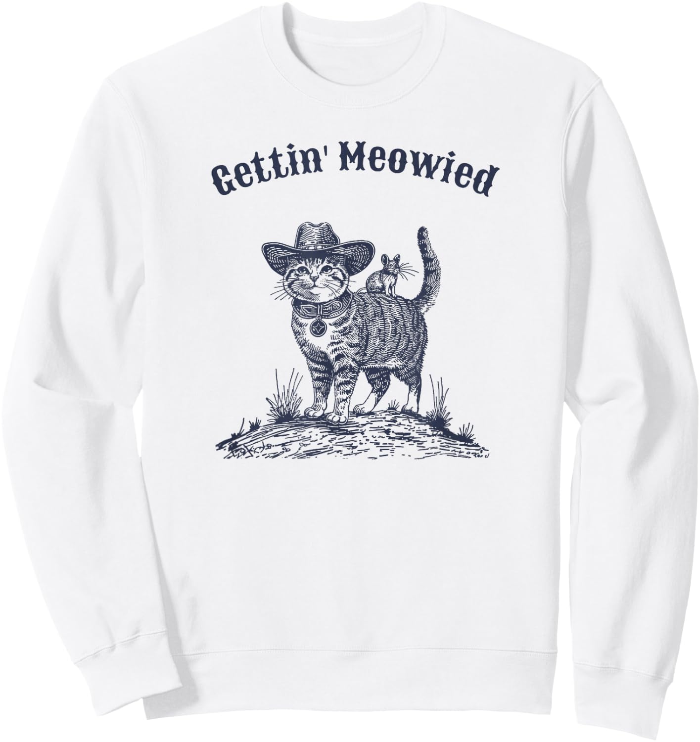 Meowdy Bachelorette Party Cowgirl Cowboy Cat Bridal Squad Sweatshirt - Sweatshirt | White