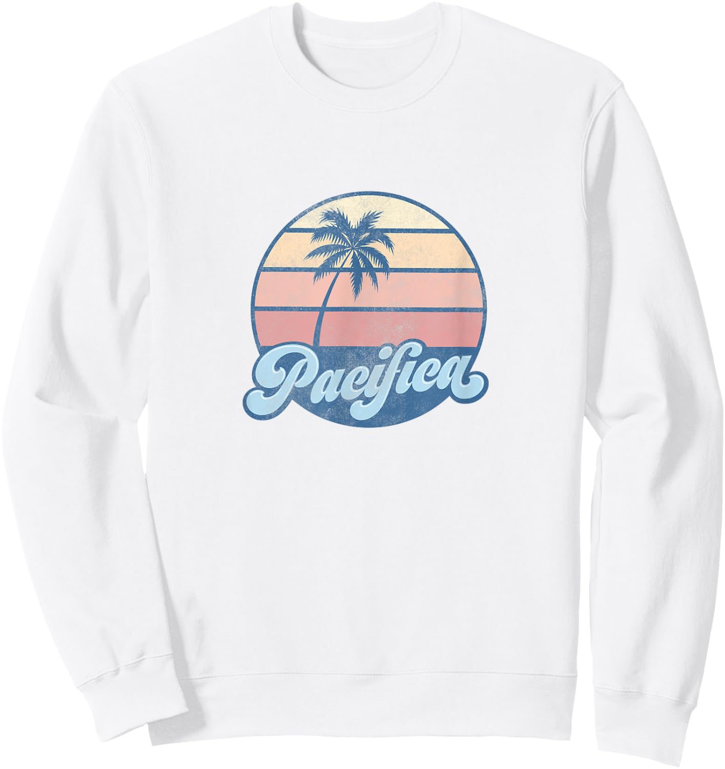 Pacifica California CA T Shirt Vintage 70s Retro Surfer Sweatshirt - Sweatshirt | White