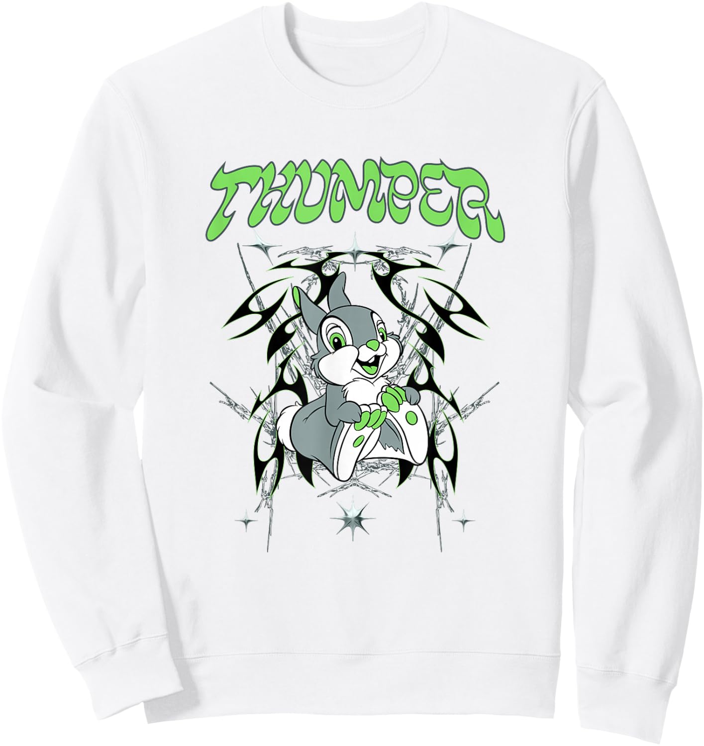 Disney Bambi Thumper Tribal Starburst Green Glow Sweatshirt - Sweatshirt | White