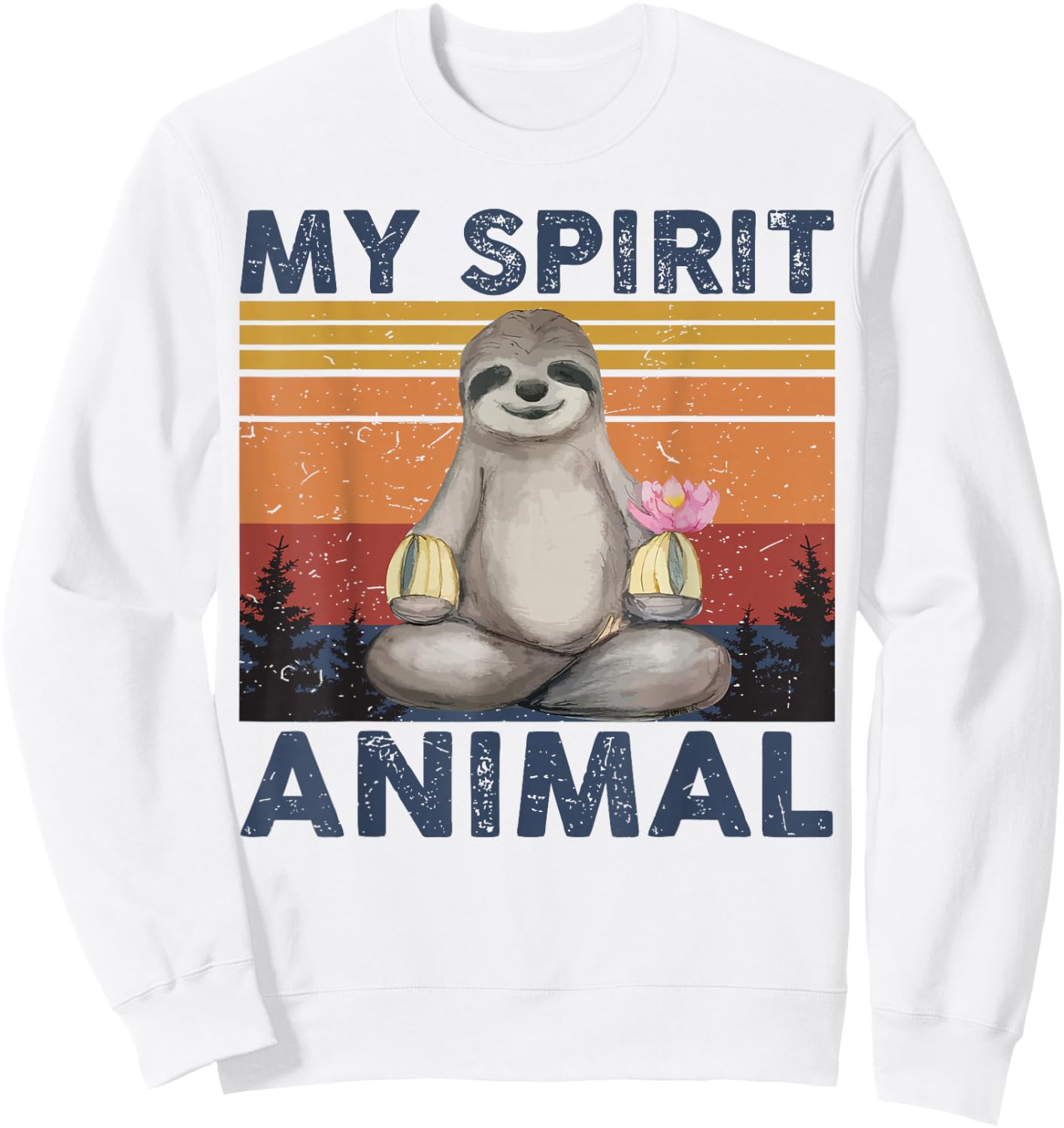 Funny My Spirit Animal Is Sloth-Shirt Men Women Sloth Yoga Sweatshirt - Sweatshirt | White