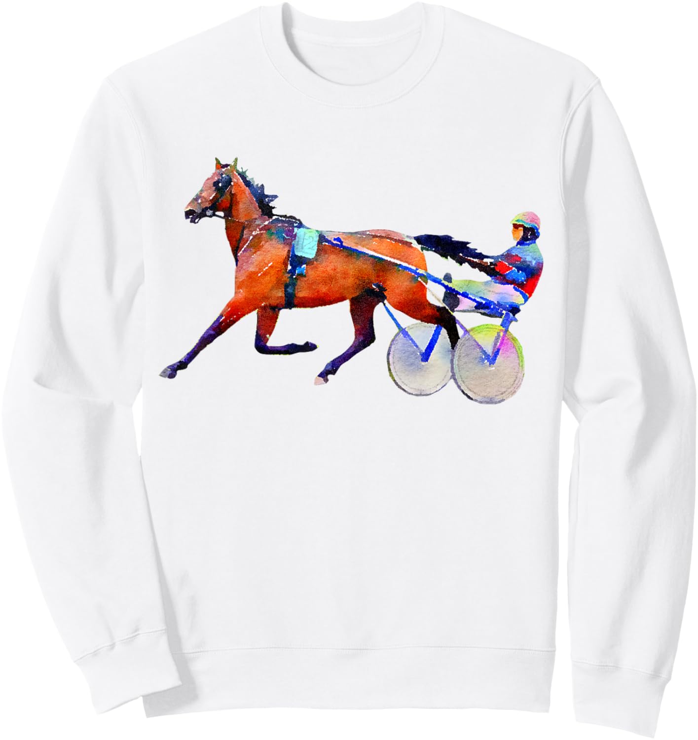 Sports Horse Race Harness Racing Sweatshirt - Sweatshirt | White