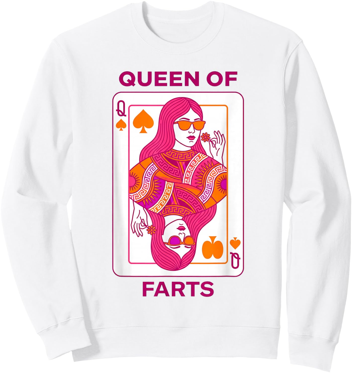 Queen of Farts Lustige Spielkarte Humor für Erwachsene Squad Sweatshirt - Sweatshirt | White