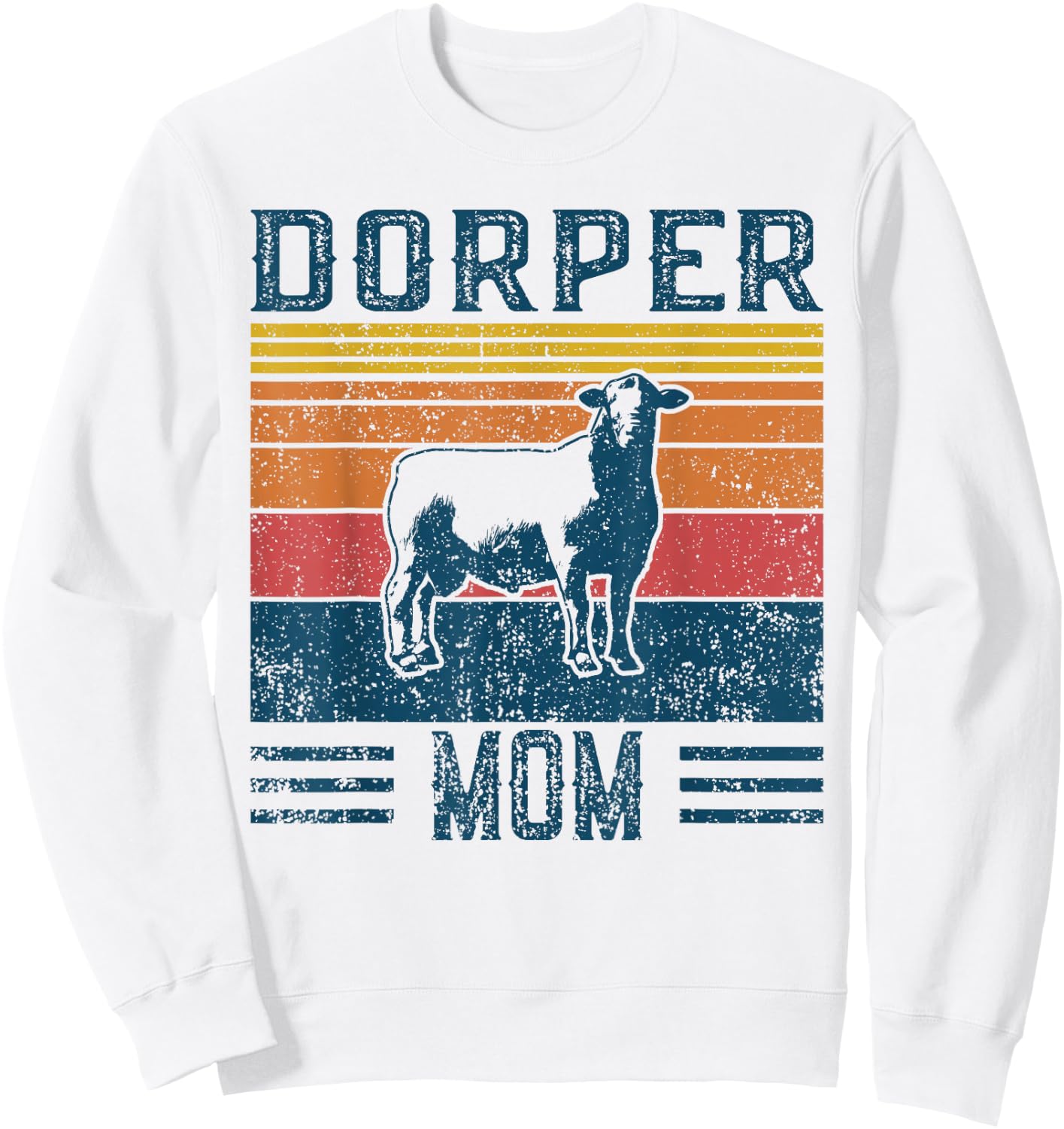Best Sheep Mother - Vintage Dorper Sheep Sweatshirt - Sweatshirt | White