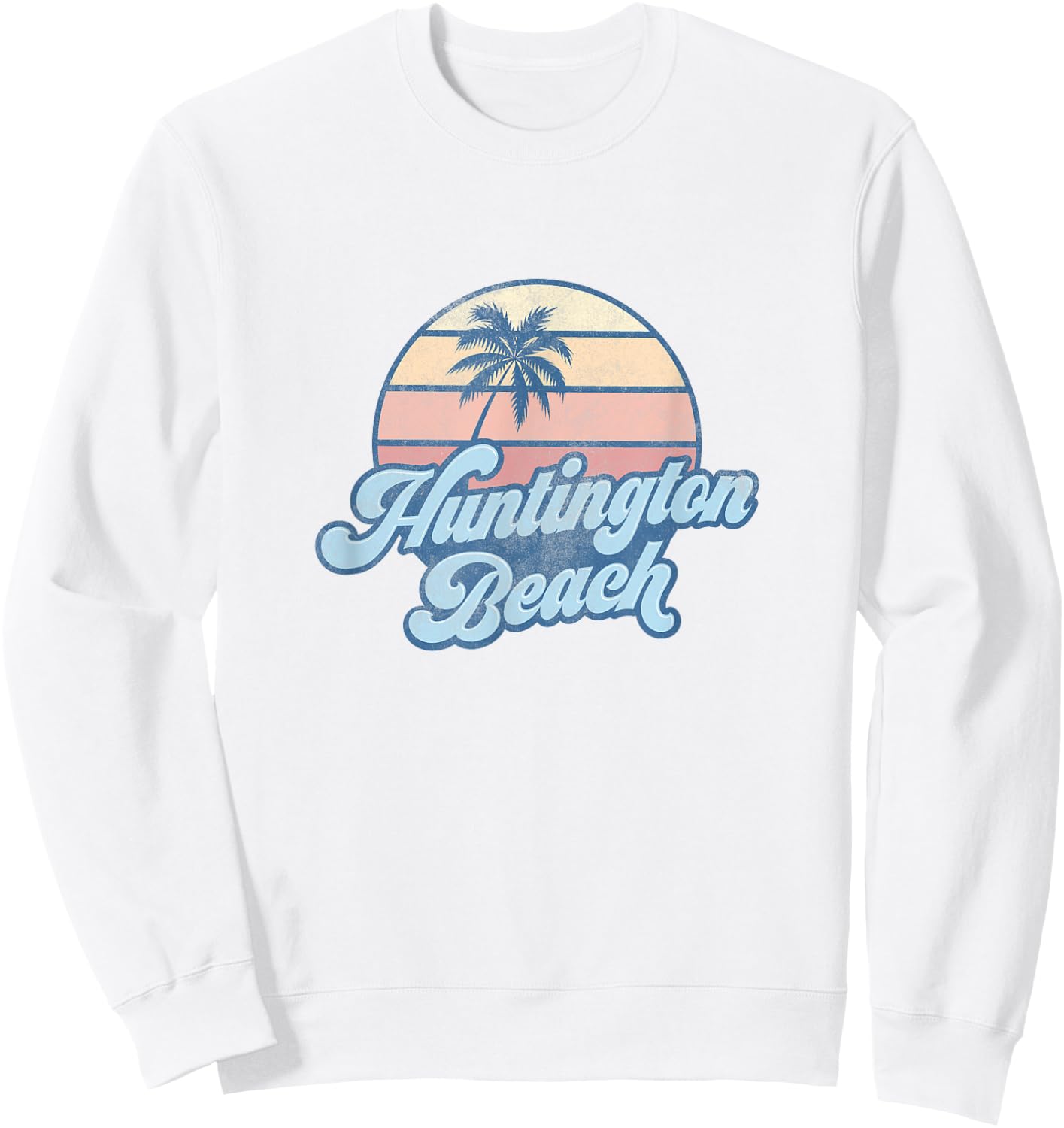Huntington Beach California CA T Shirt Vintage 70s Surfer Women Girls Kids Sweatshirt - Sweatshirt | White