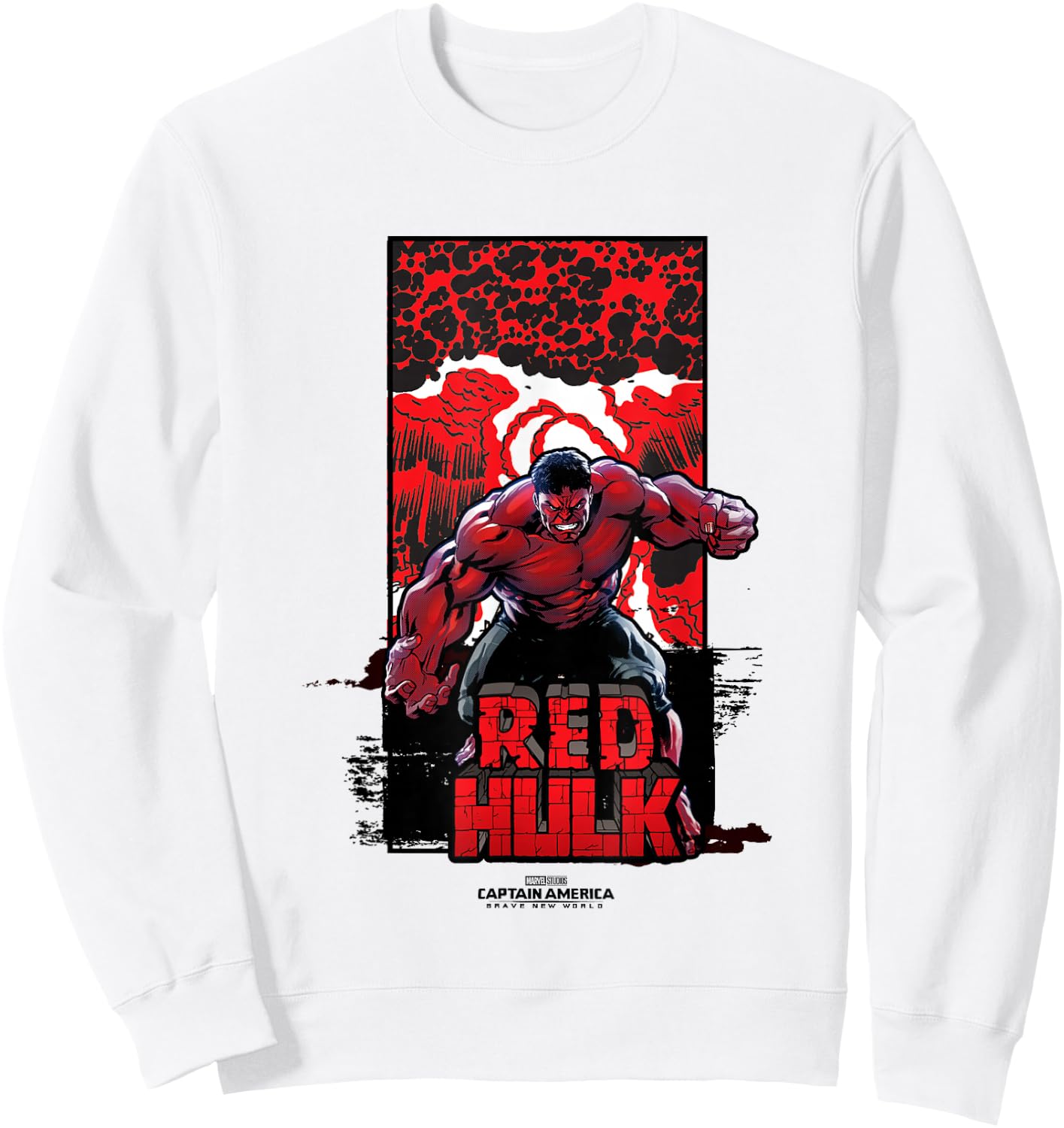 Marvel Captain America: Brave New World Red Hulk Explosion , grey, S Sweatshirt - Sweatshirt | White