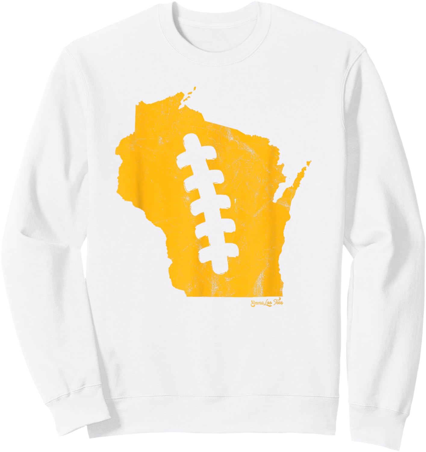 Wisconsin outline football laces Green Bay Football Shirt Sweatshirt - Sweatshirt | White