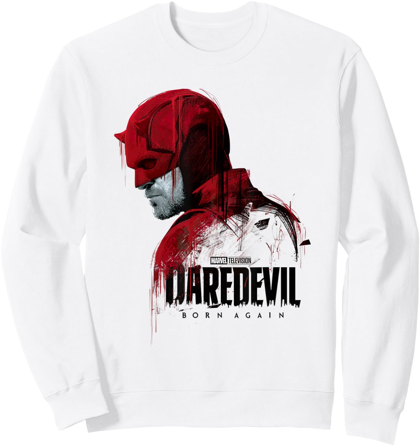 Daredevil Born Again Dripping Side Profile , white, S Sweatshirt - Sweatshirt | White