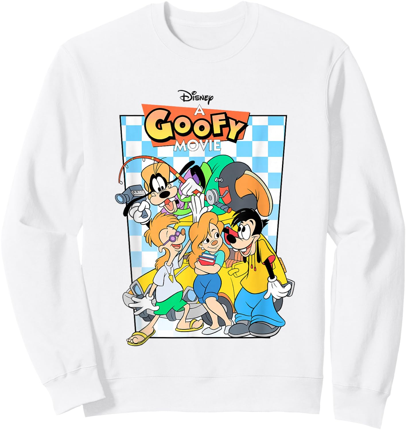 Disney A Goofy Movie Iconic Group Shot Big Chest Poster Sweatshirt - Sweatshirt | White
