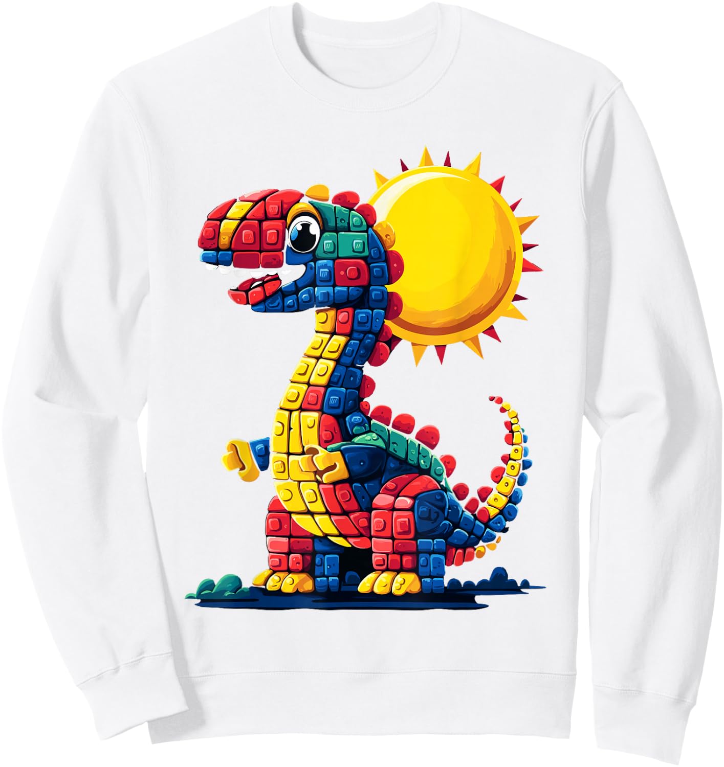 Legosaurus Legos Saurus Sweatshirt - Sweatshirt | White