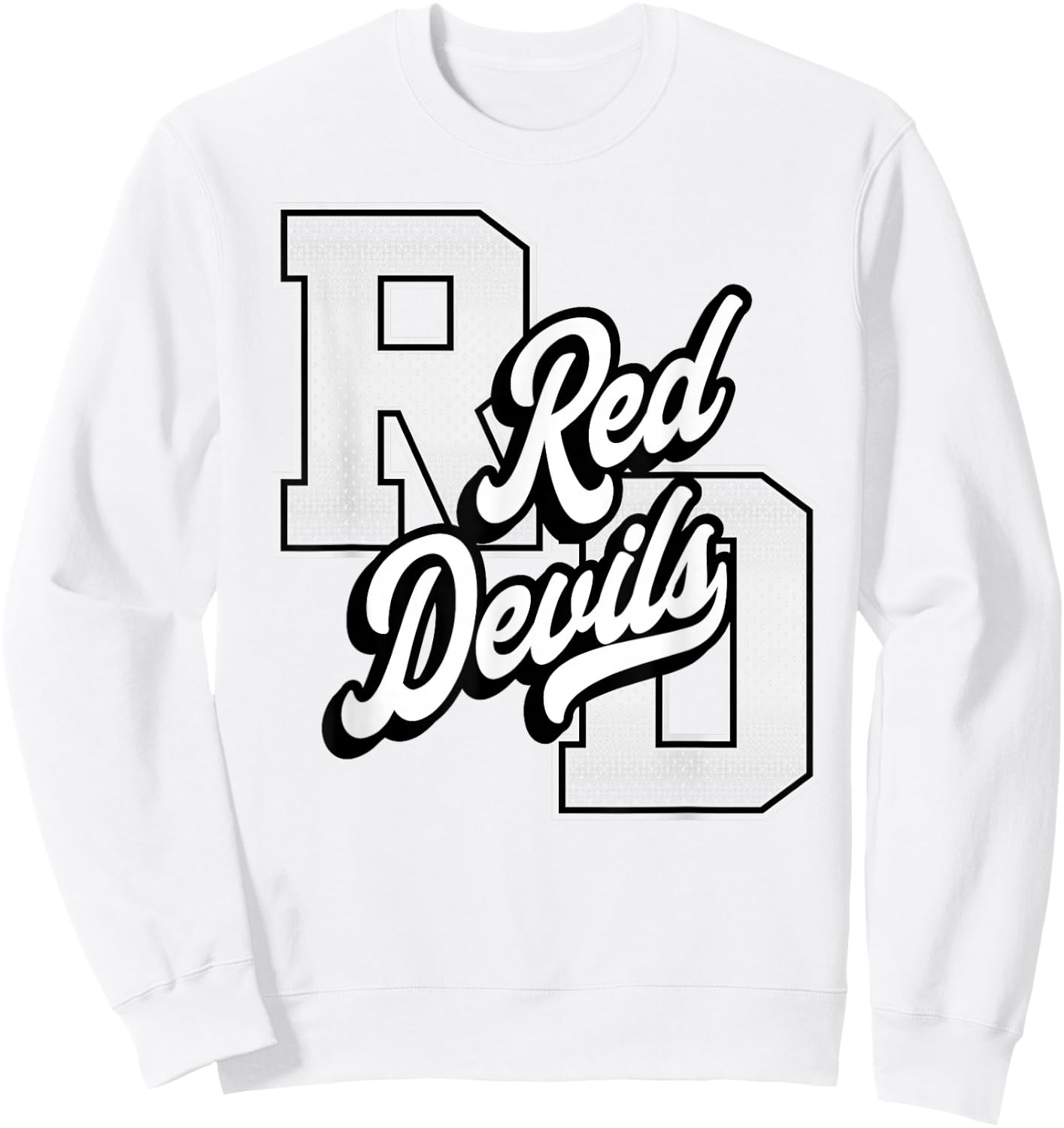 Red Devils Shirt Football Baseball Basketball Red Devils Sweatshirt - Sweatshirt | White