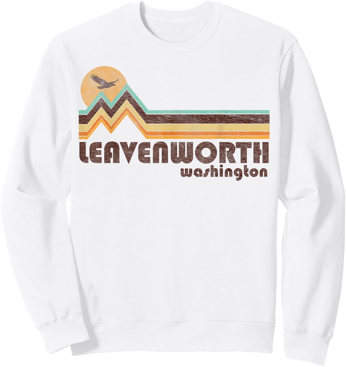 Leavenworth Washington 70s 80s Retro Style Vintage Souvenir Sweatshirt - Sweatshirt | White