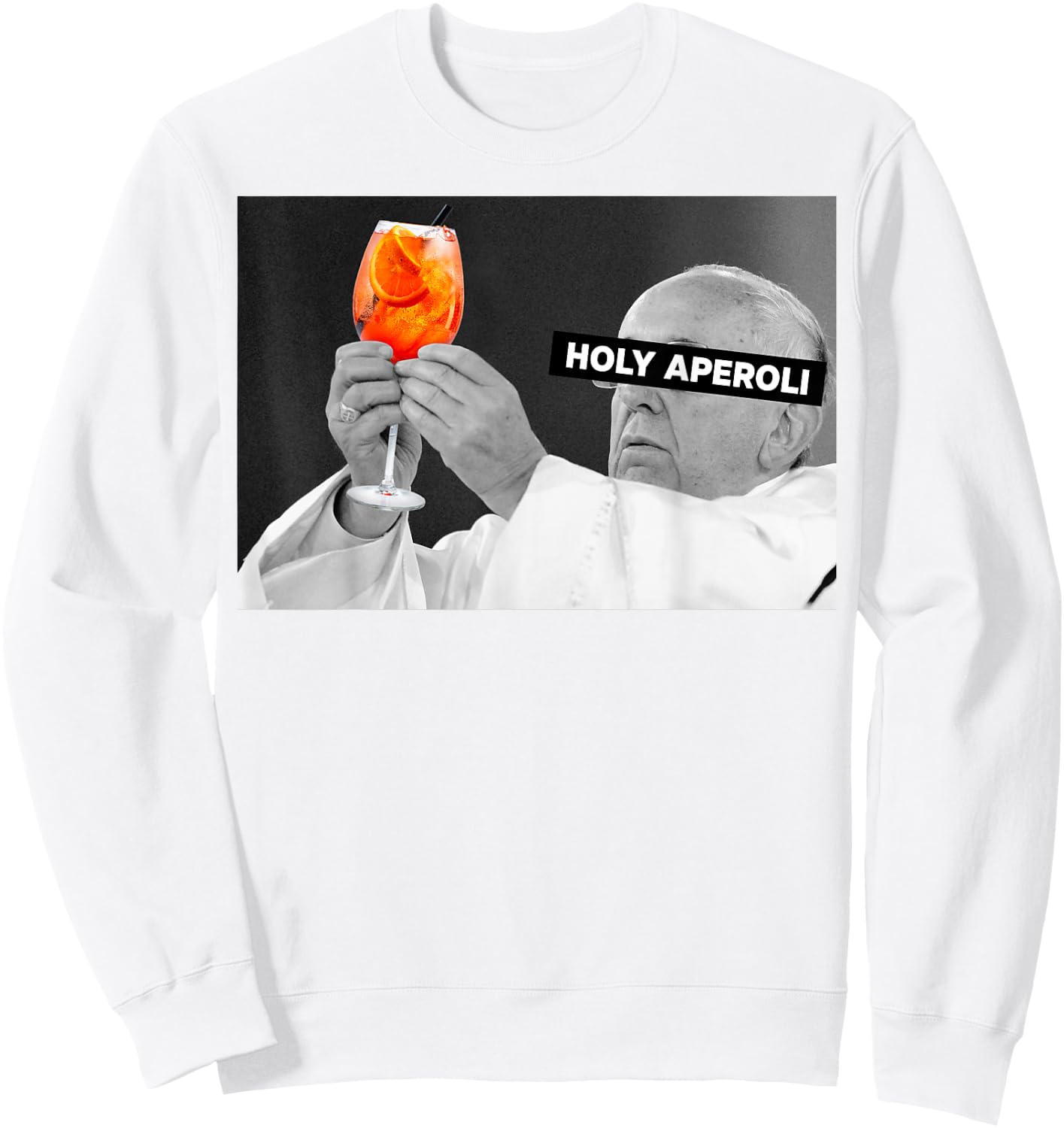 HOLY APEROLI X POPE DRIP X FRANCIS SPRITZ CLUB , White Sweatshirt - Sweatshirt | White