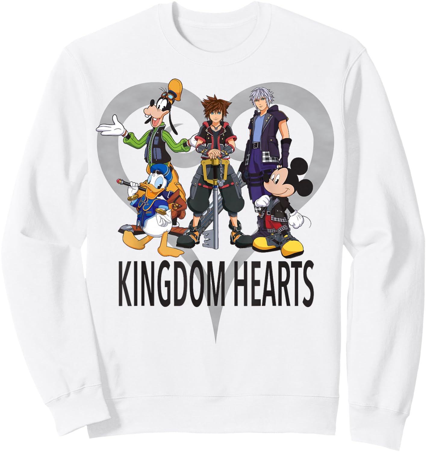 Disney Kingdom Hearts Group Shot Symbol Sweatshirt - Sweatshirt | White
