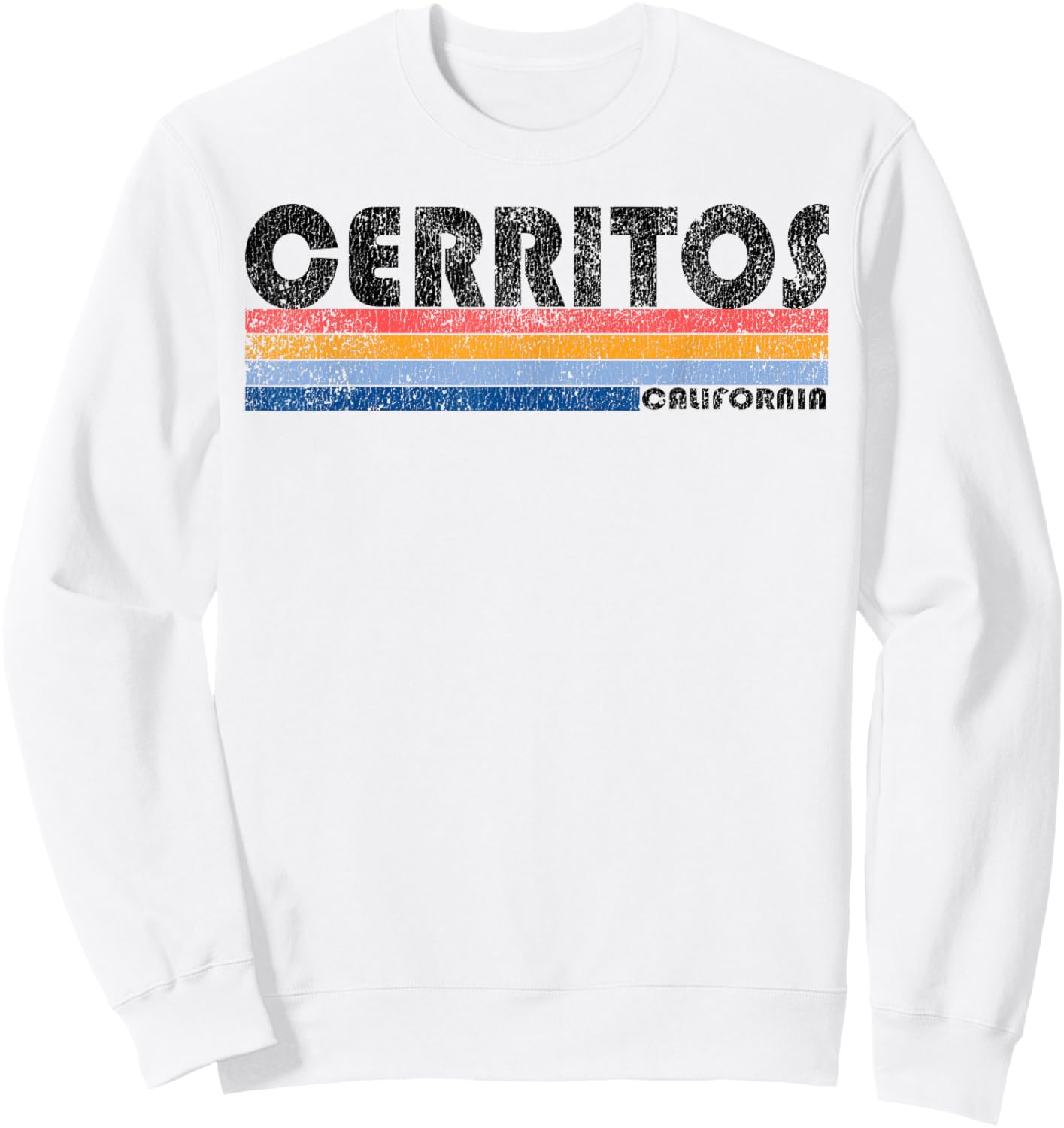 Vintage 1980s Style Cerritos California Sweatshirt - Sweatshirt | White