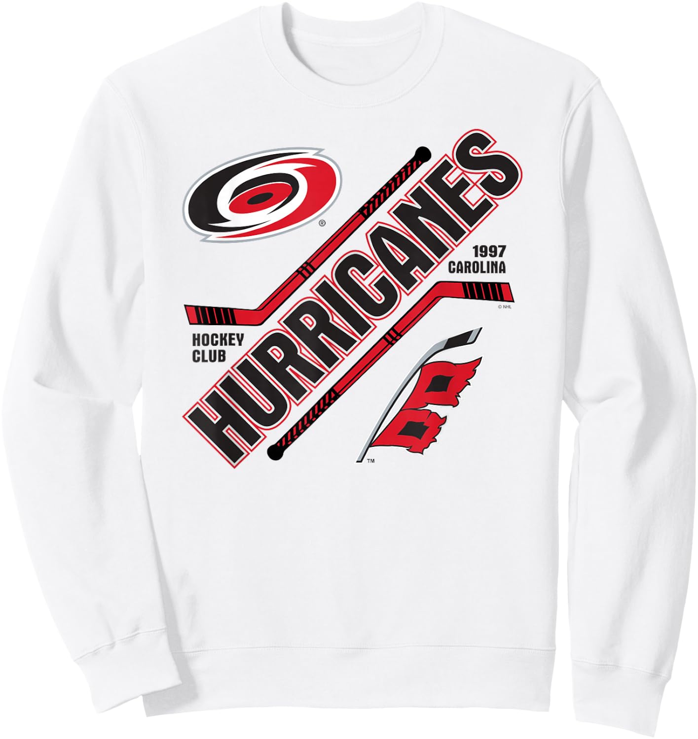 Carolina Hurricanes Force Heather Gray Officially Licensed Sweatshirt - Sweatshirt | White
