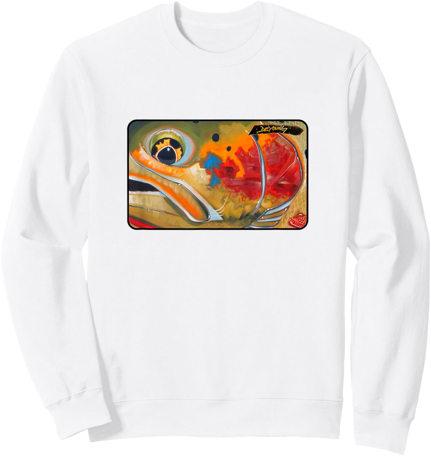 Cutthroat Yellowstone Fly Fishing Derek DeYoung Sweatshirt - Sweatshirt | White
