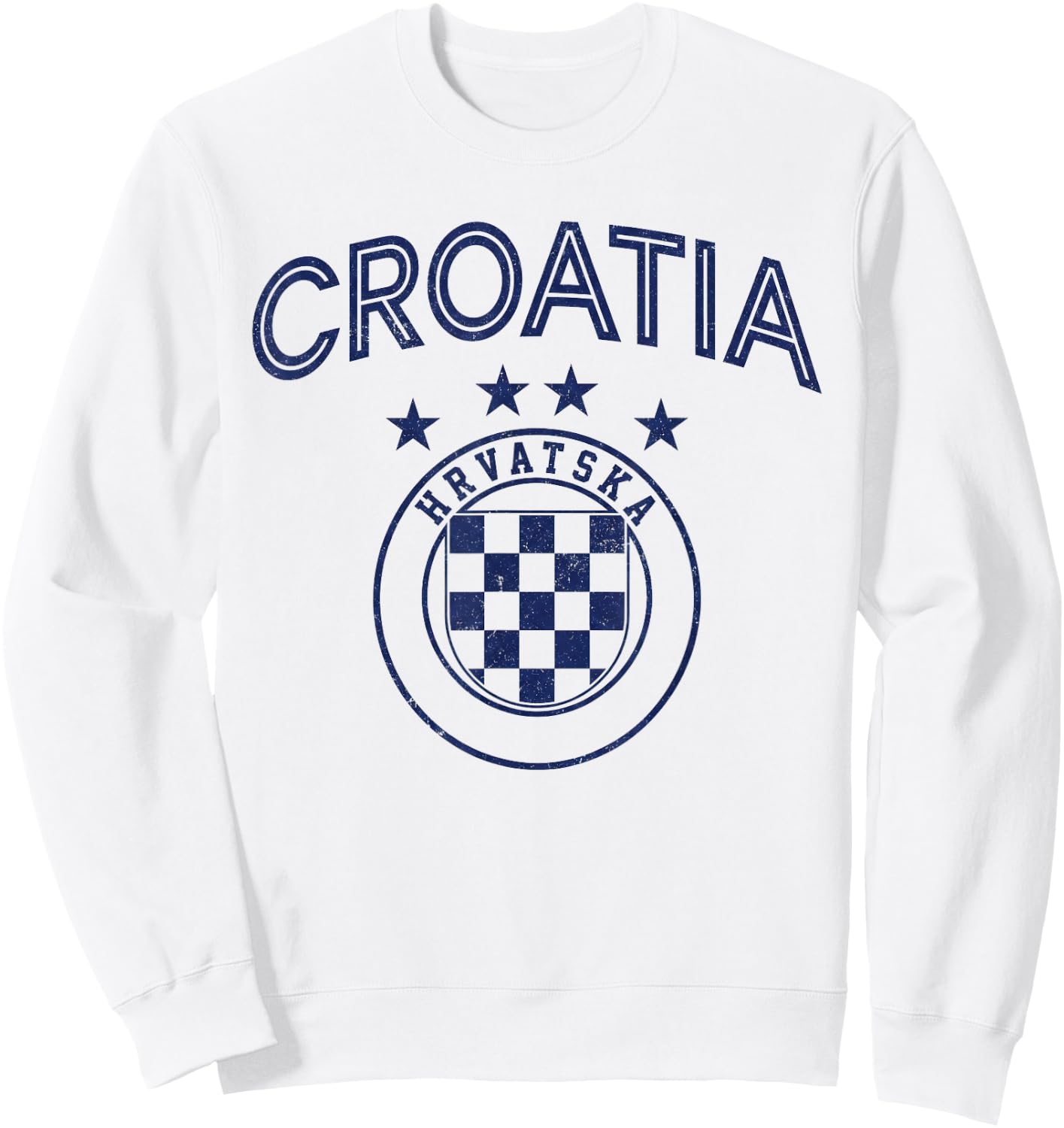 Croatia Hrvatska Flag Zagreb Croatian Jersey Retro Sweatshirt - Sweatshirt | White