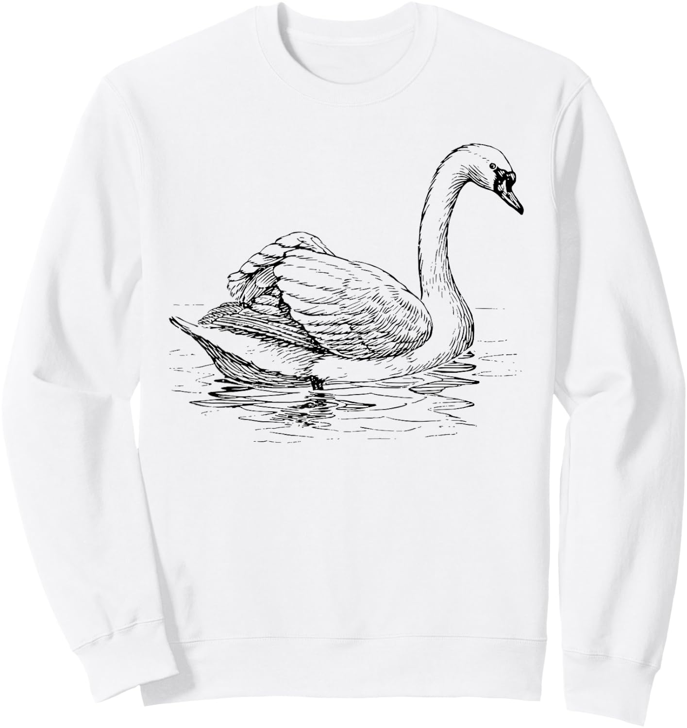 Vintage Illustration of a Swan Sweatshirt - Sweatshirt | White