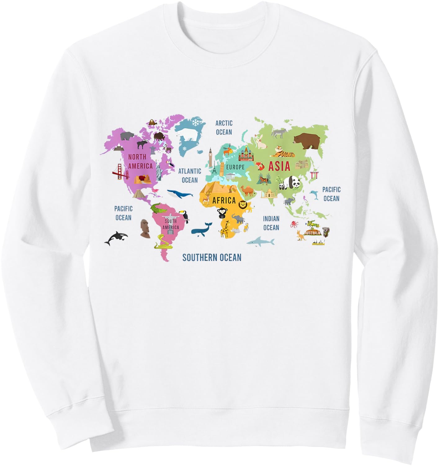 Countries Flags Girls, World maps Kids, World maps Boys. Sweatshirt - Sweatshirt | White
