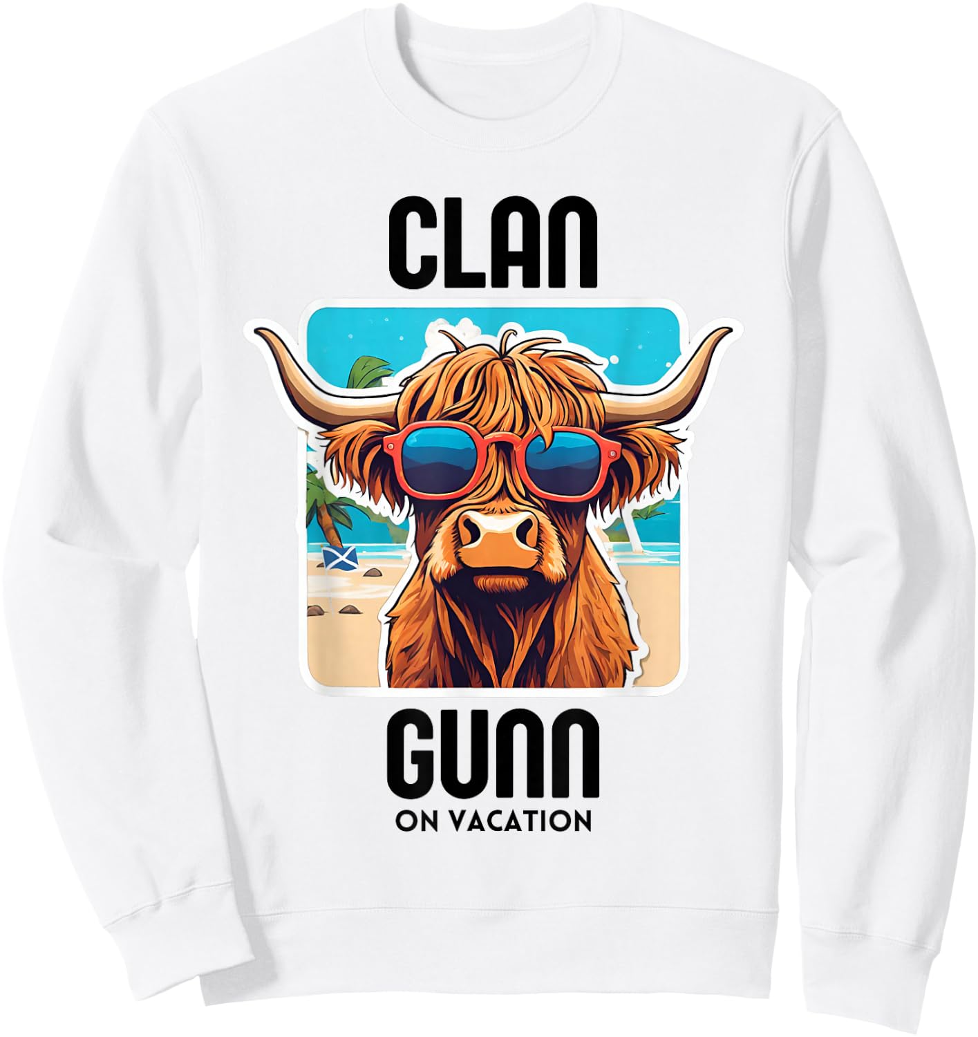 Gunn Clan Vacation Scottish Family Name Party Sweatshirt - Sweatshirt | White