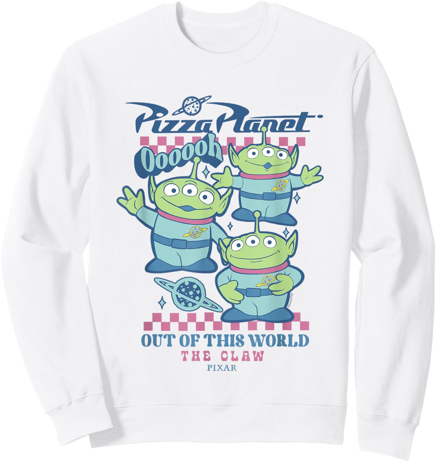 Disney Pixar Toy Story Pizza Planet Aliens The Claw Retro Sweatshirt - Sweatshirt | White