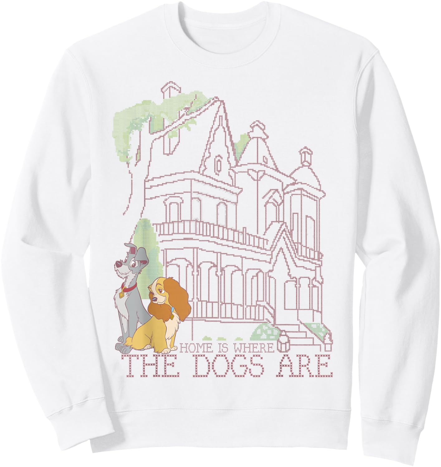 Disney Lady and The Tramp Home is Where The Dogs are Sweatshirt - Sweatshirt | White