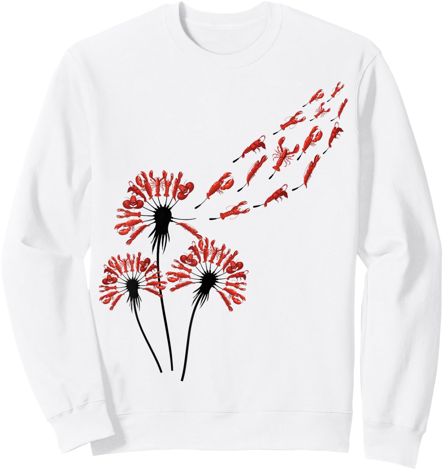 Flower Dandelion Lobsters Shirt for Lobster Lover | Lobster Sweatshirt - Sweatshirt | White