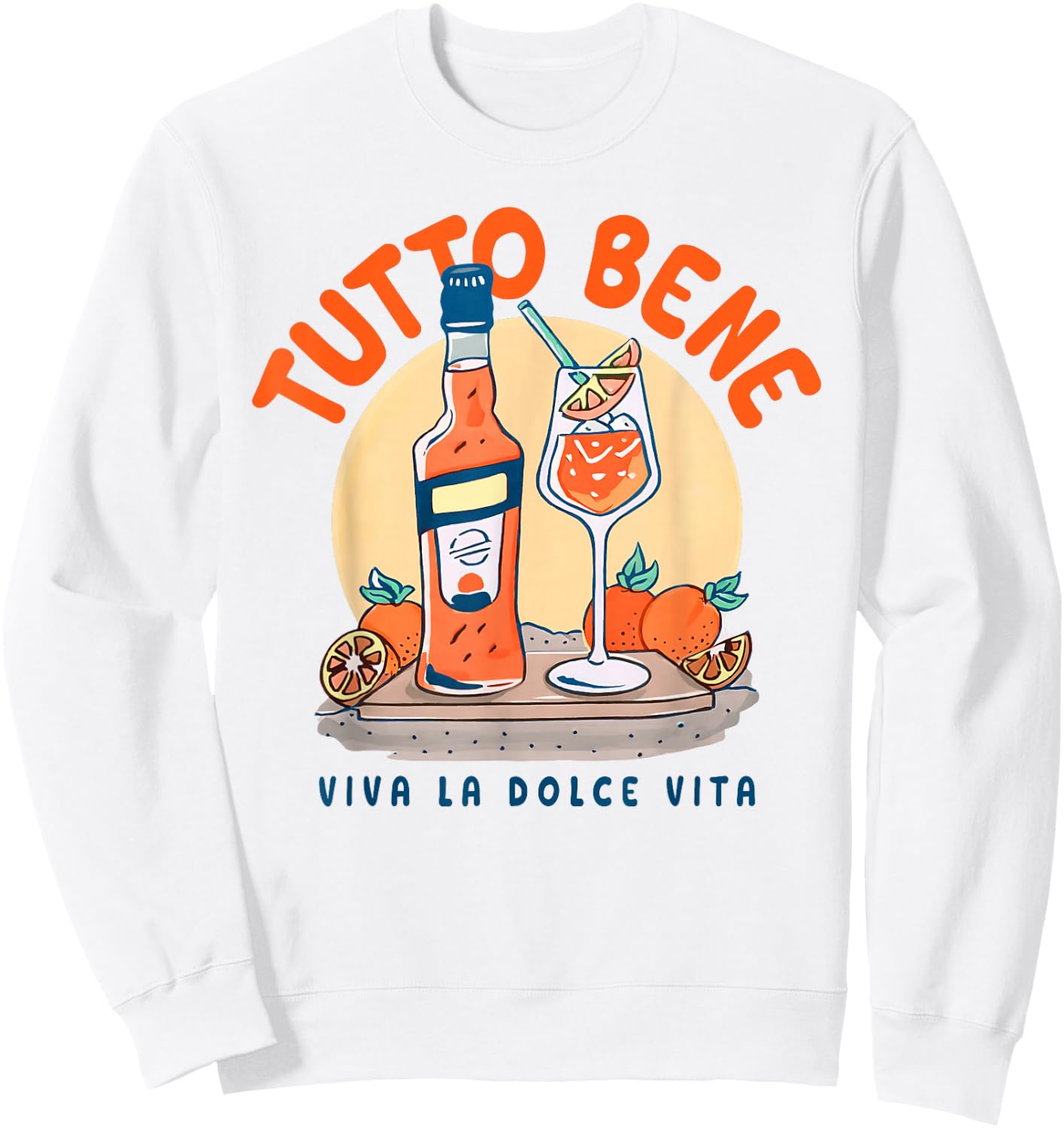 TUTTO BENE X VIVA LA DOLCE VITA APEROLIES SPRITZ CLUB , White Sweatshirt - Sweatshirt | White