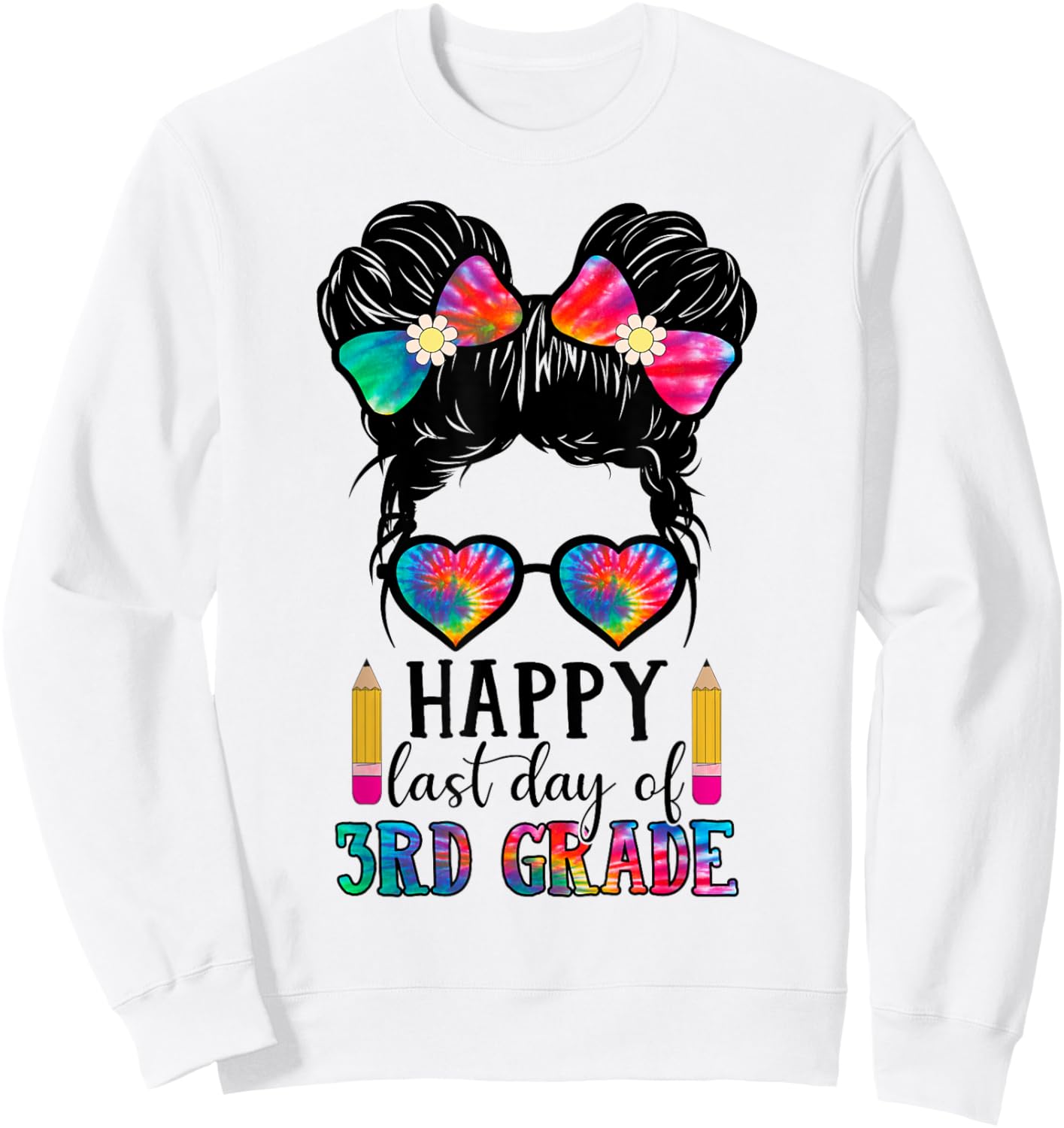 Last Day Of School Tie Dye Last Day Of 3rd Grade For Kids Sweatshirt - Sweatshirt | White