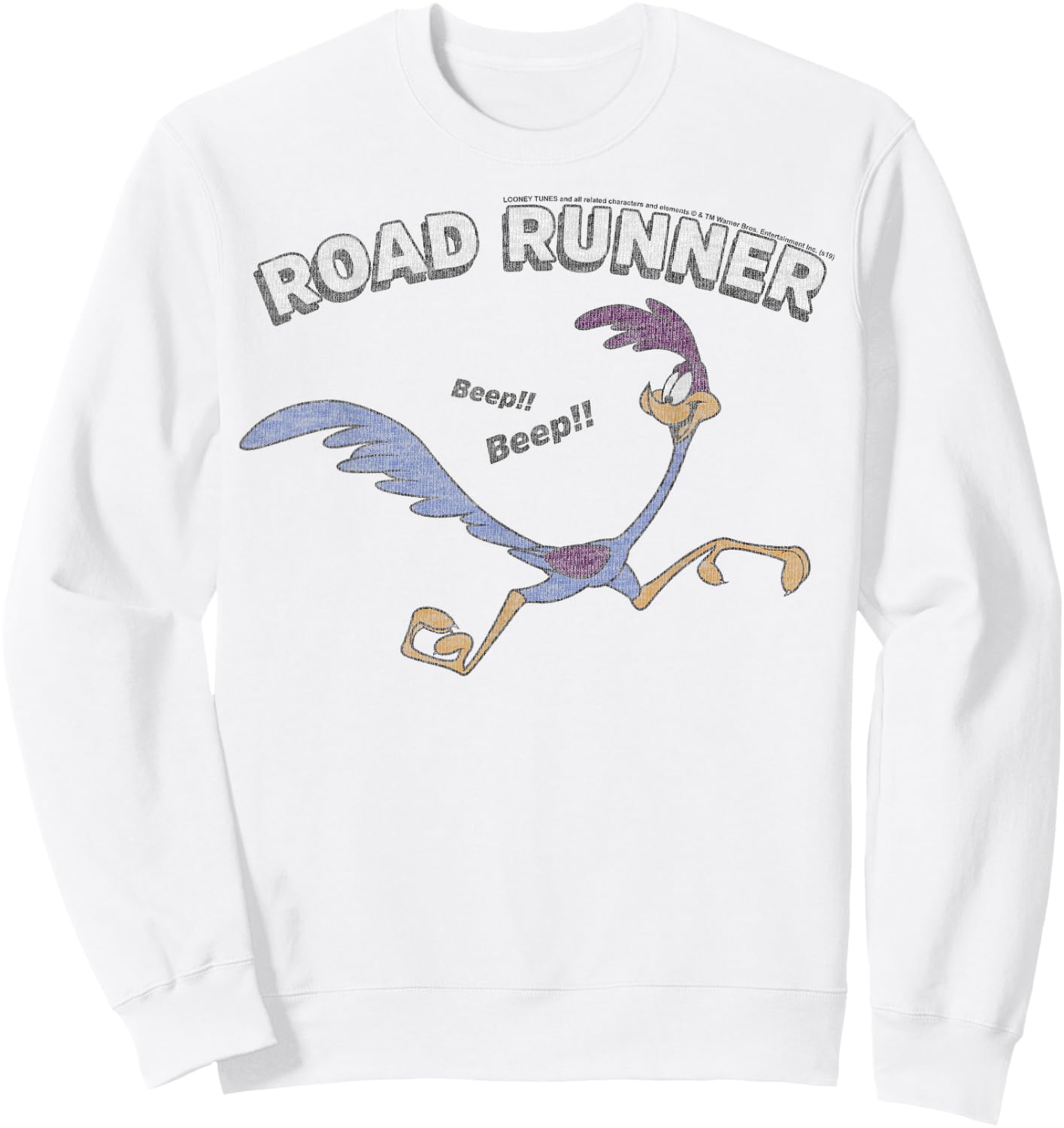 Looney Tunes Road Runner Distressed Portrait Small Sweatshirt - Sweatshirt | White