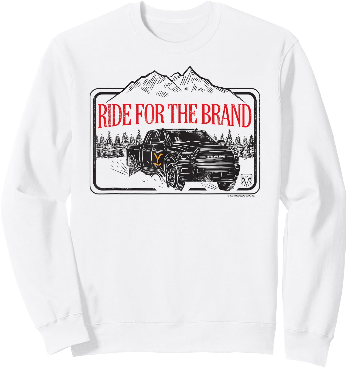 Yellowstone x Ram Trucks Ride , gray Sweatshirt - Sweatshirt | White