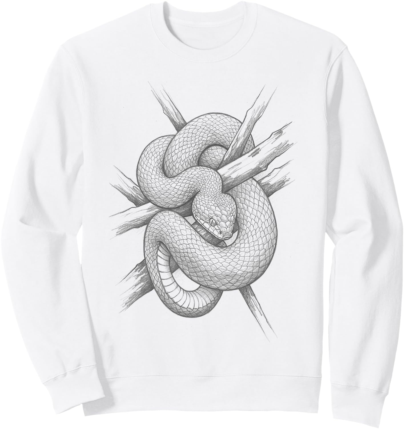 Vintage Boomslang Snake Hand Drawn Art Design Sweatshirt - Sweatshirt | White