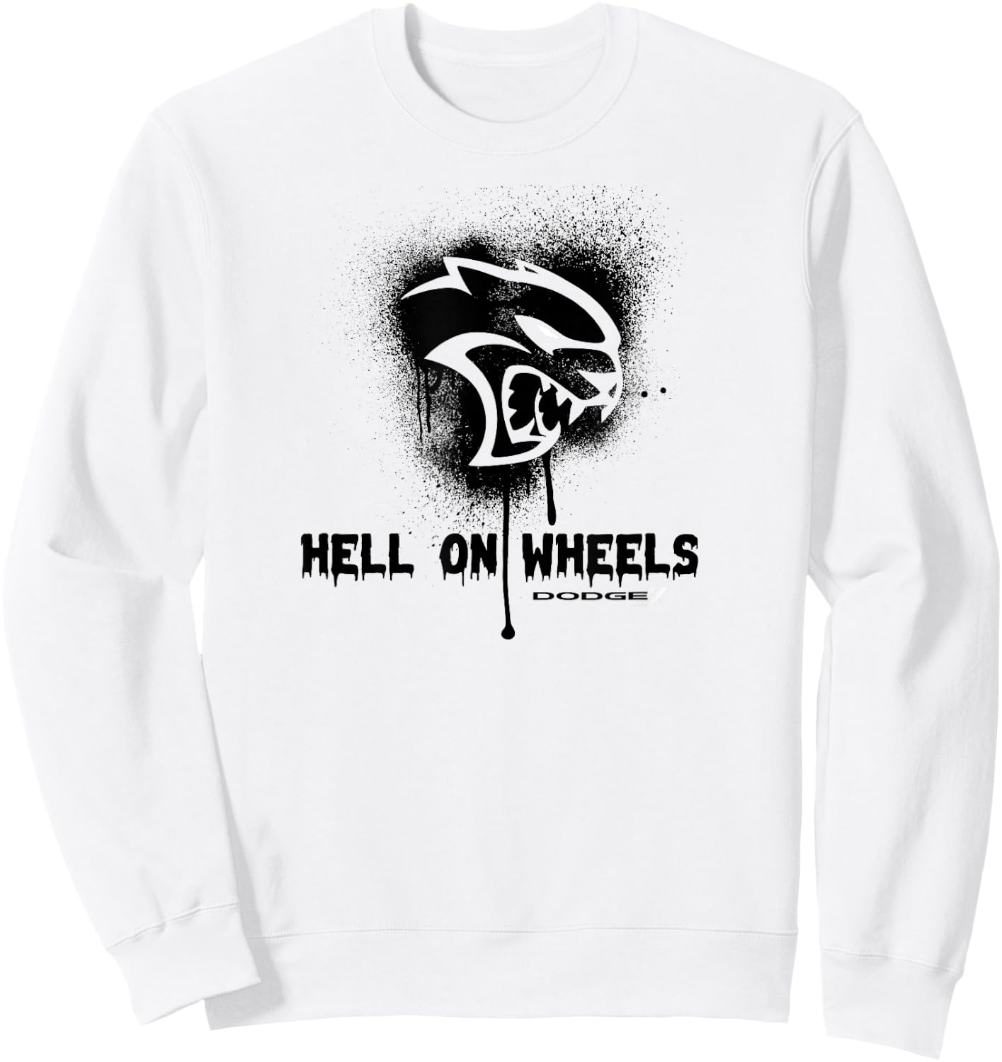Dodge Hellcat with German Text "Die Hölle auf Räder, gray Sweatshirt - Sweatshirt | White
