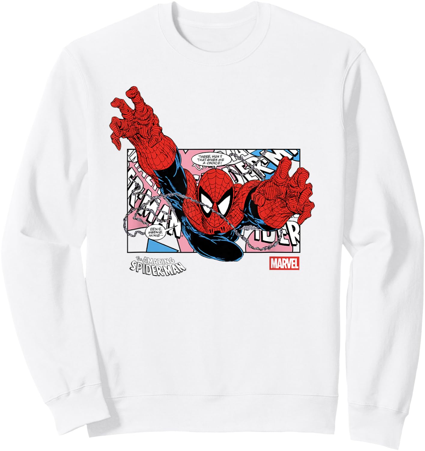 Marvel Comics Spider-Man Action Pose Vintage Sweatshirt - Sweatshirt | White