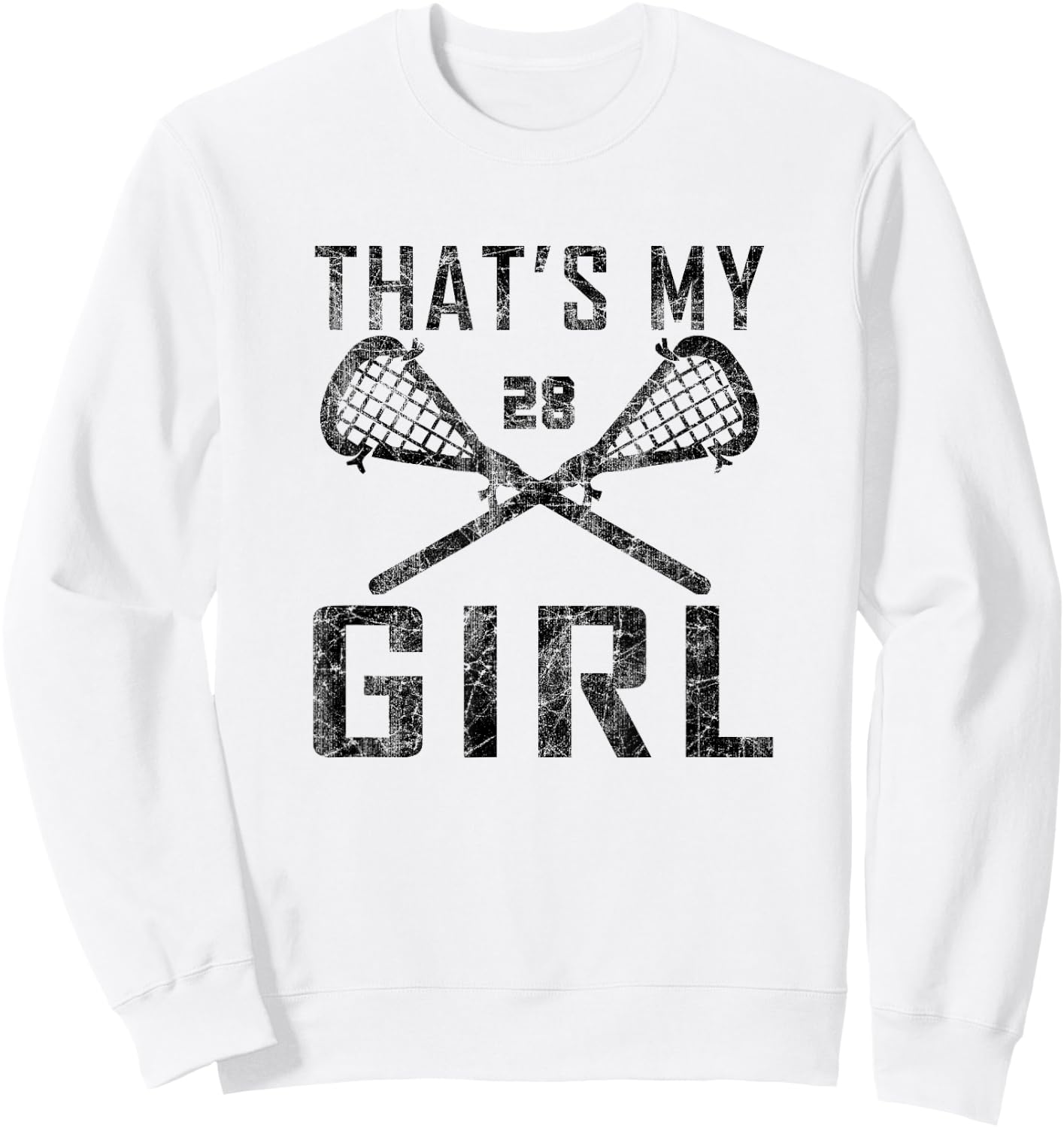 Vintage LAX That's My Girl Lacrosse Mom #28 Sweatshirt - Sweatshirt | White