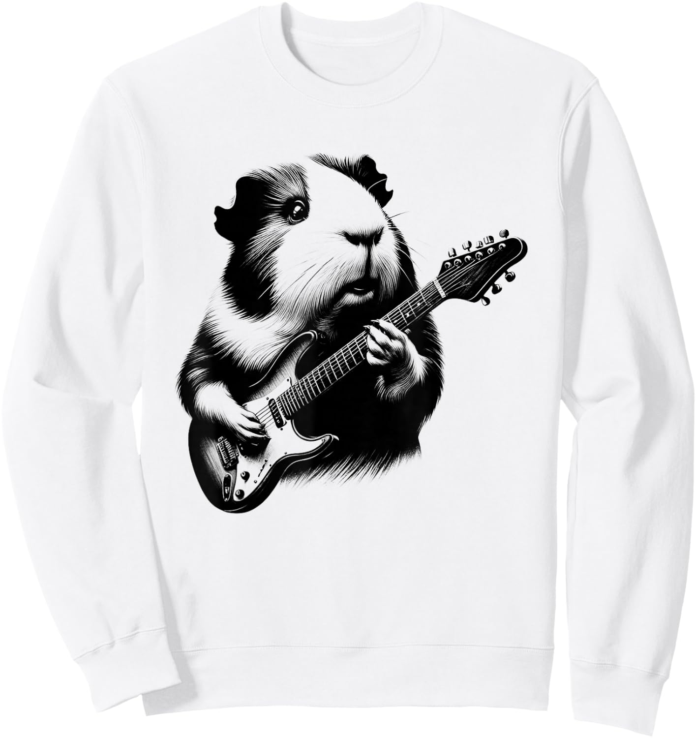 Guinea Pig Playing Electric Guitar Rock Star Guitarist Sweatshirt - Sweatshirt | White