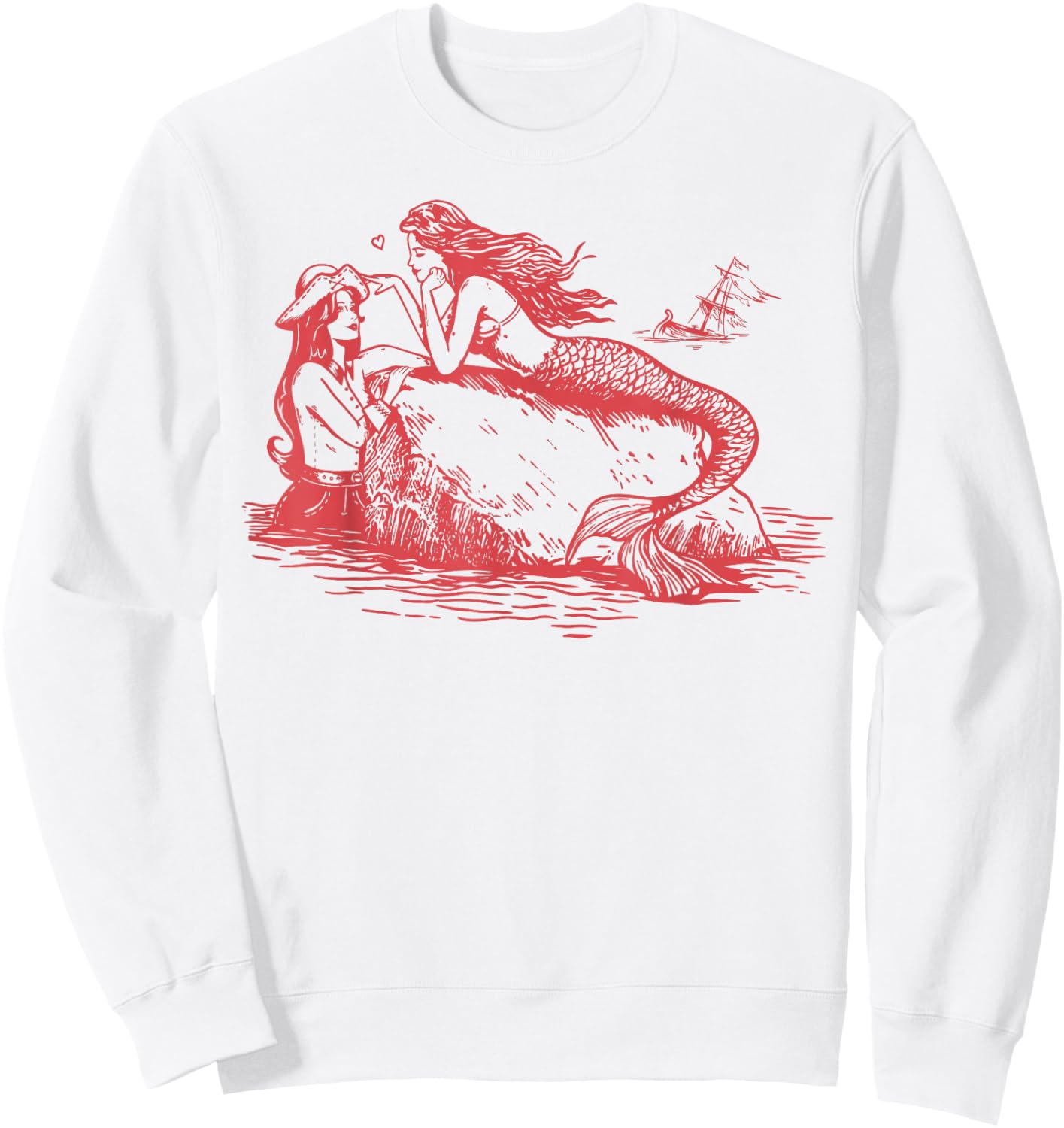 Sapphic Mermaid Lesbian Love Sapphic Subtle Fruity Month Sweatshirt - Sweatshirt | White
