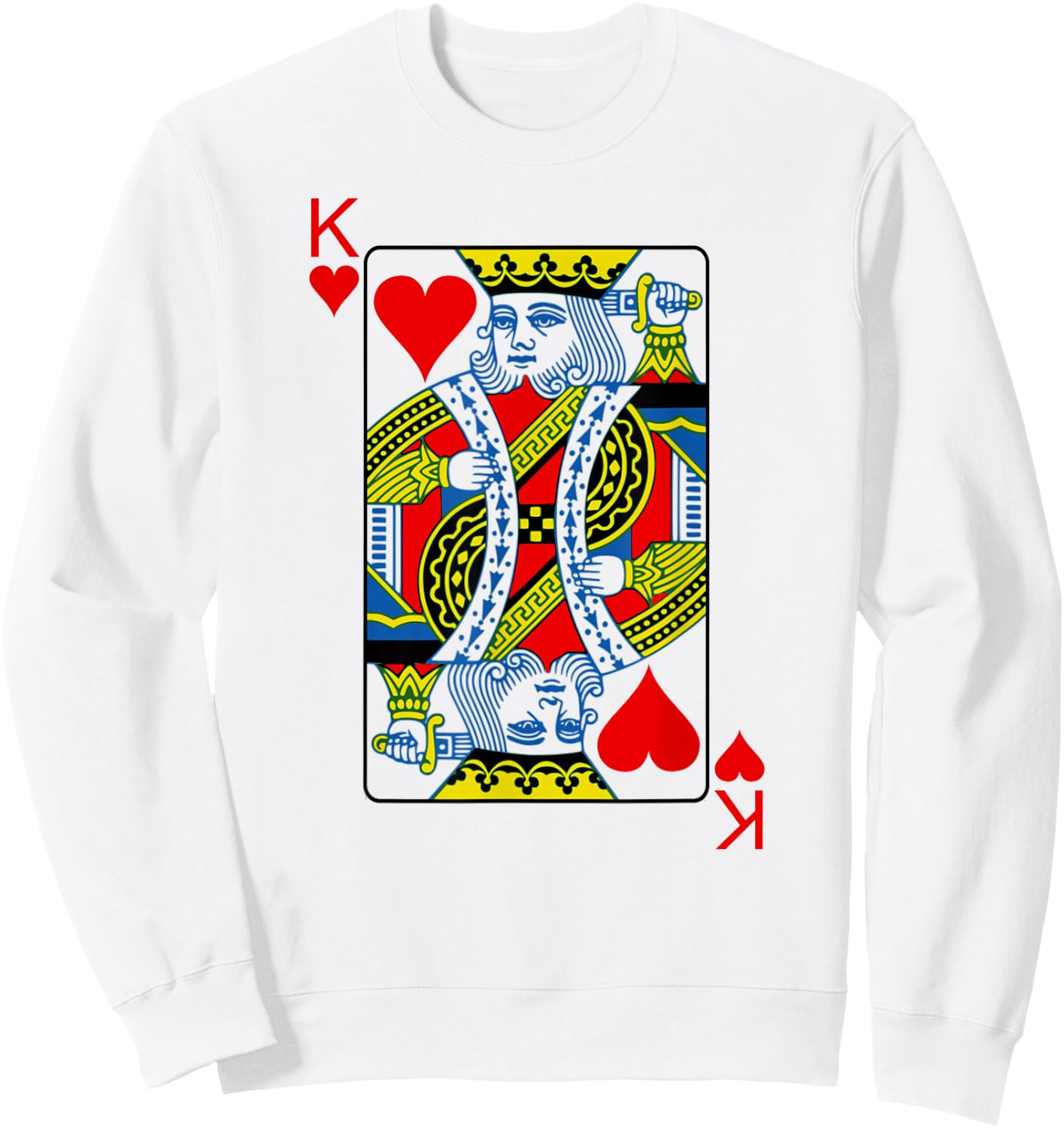Playing Card King Of Hearts I Heart King Sweatshirt - Sweatshirt | White