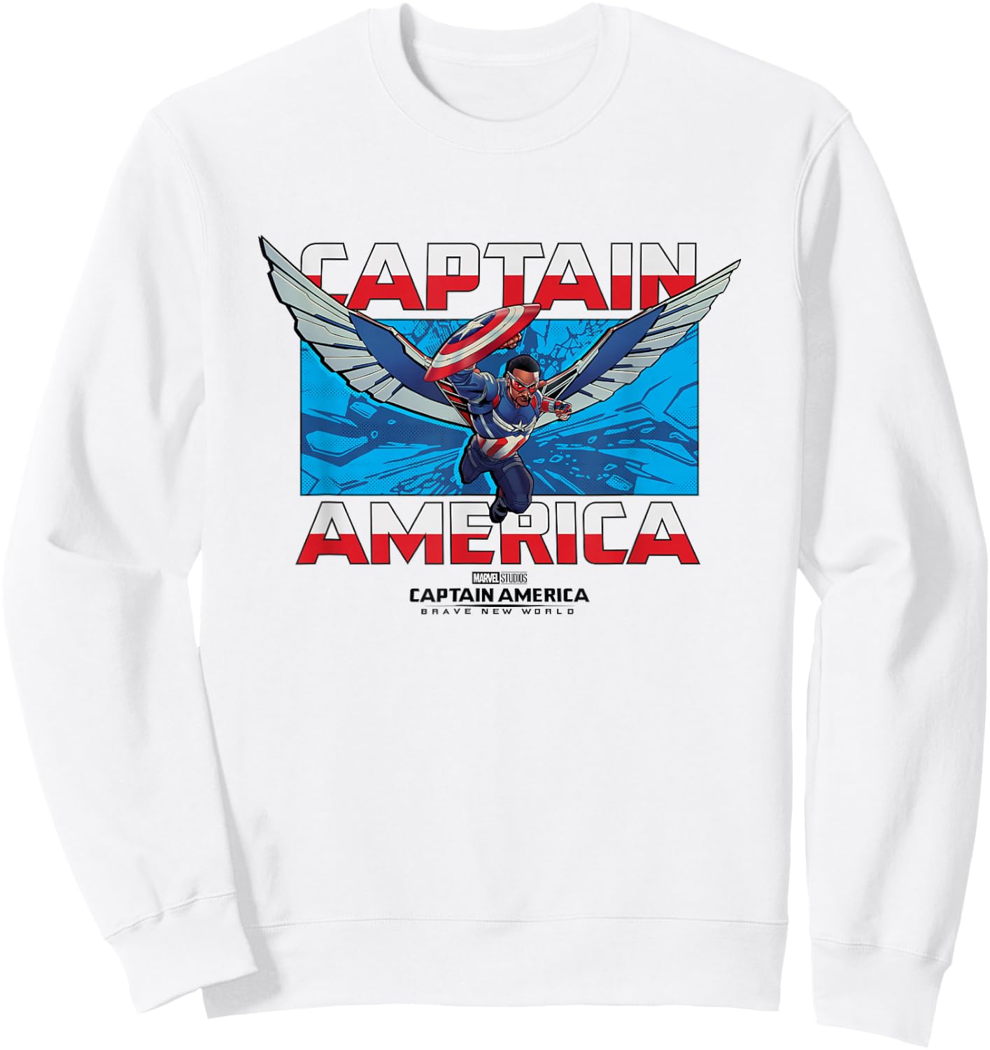 Marvel Captain America: Brave New World Sam Wilson Epic Shot Sweatshirt - Sweatshirt | White