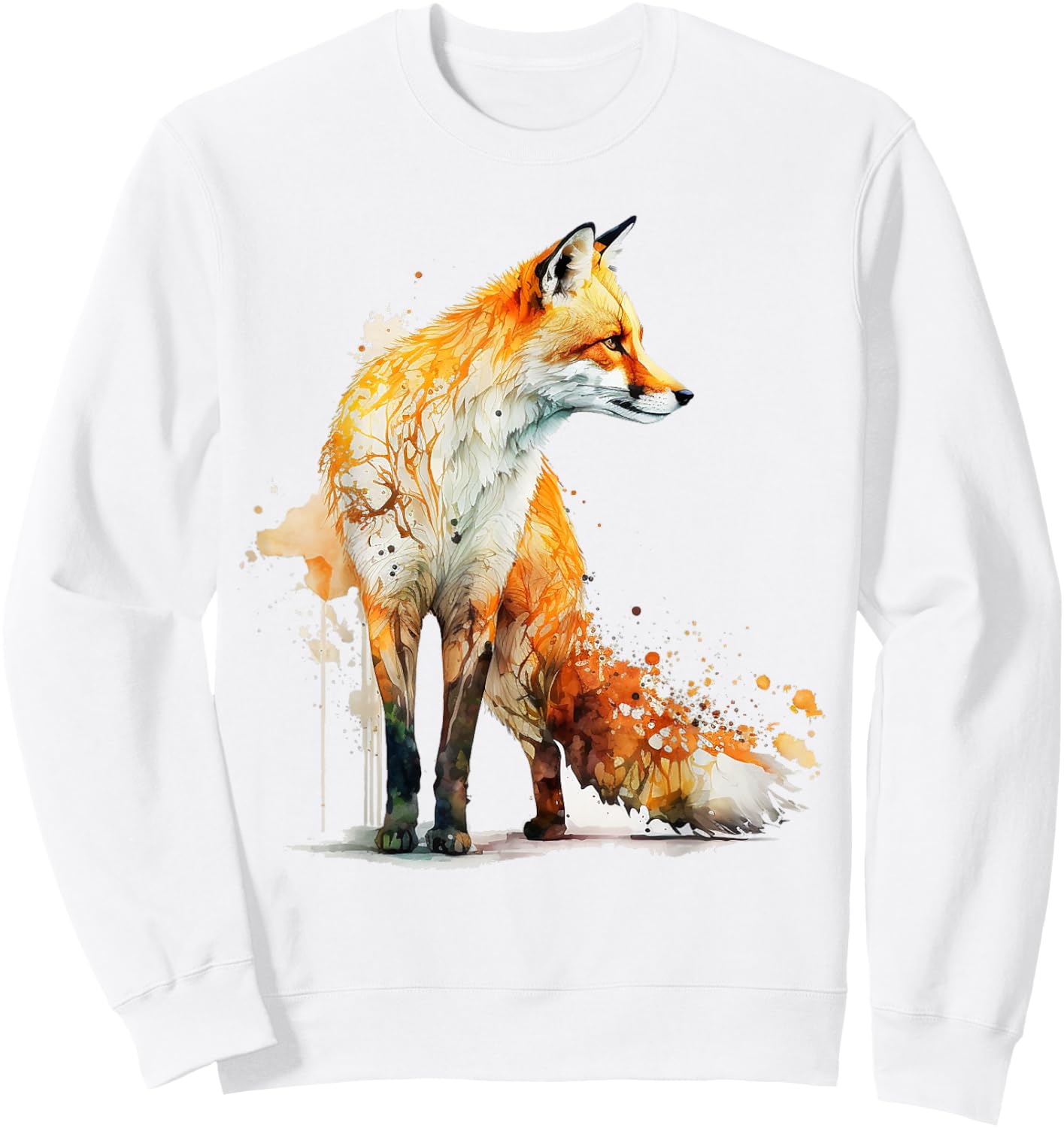 Fox Art Tierliebhaber Motiv Tierdruck Fuchs Sweatshirt - Sweatshirt | White